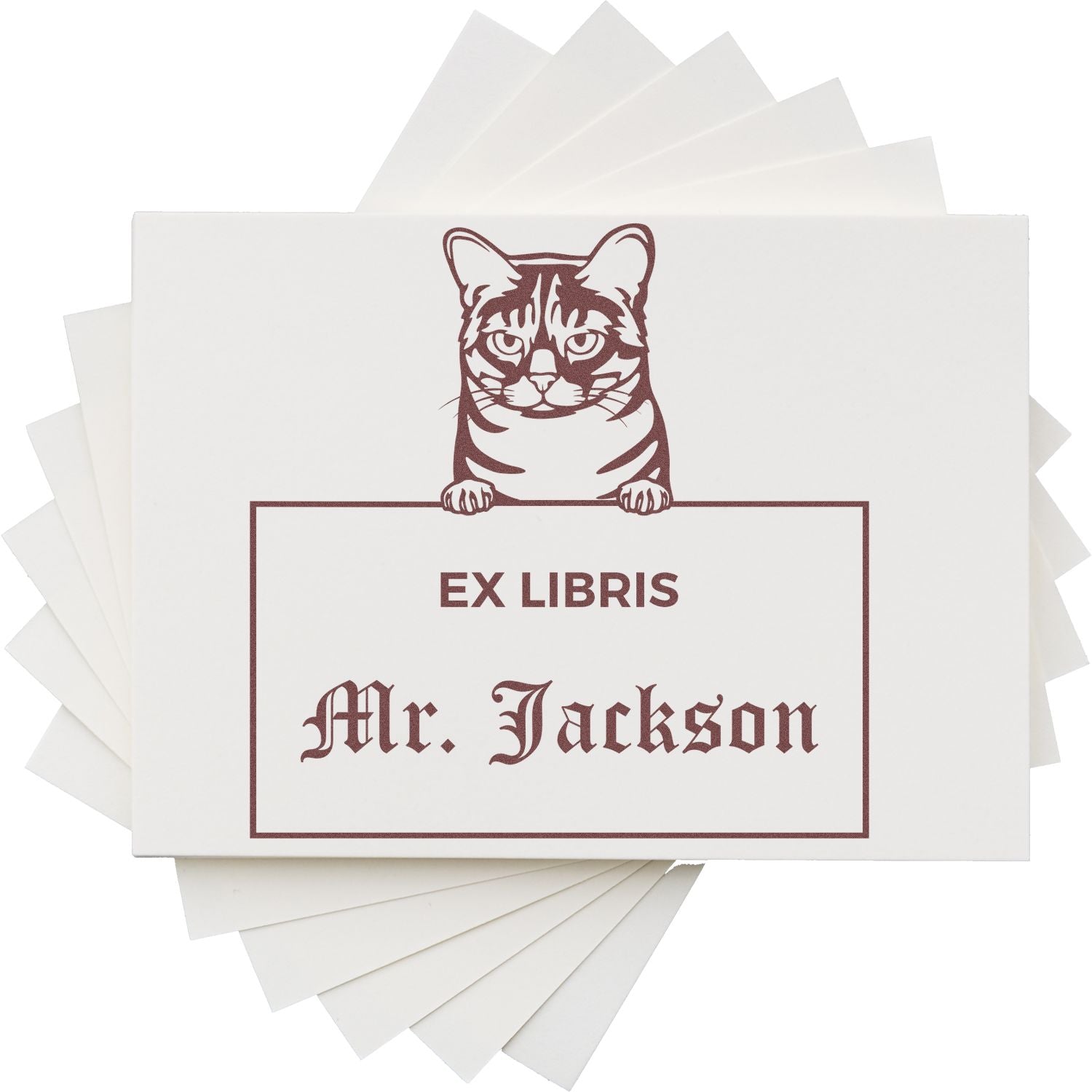 Australian Mist Personalized Cat-Themed Book Ex Libris Stamp - Engineer Seal Stamps