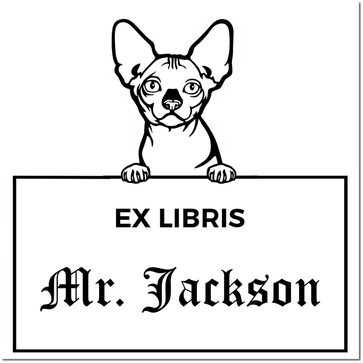 Bambino Personalized Pet Themed Ex Libris Stamp - Engineer Seal Stamps