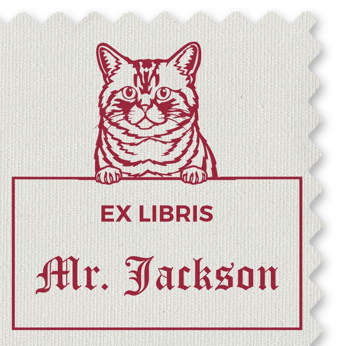 Personalizable Ex Libris Custom Book Stamper with Brazilian Shorthair Cat - Engineer Seal Stamps