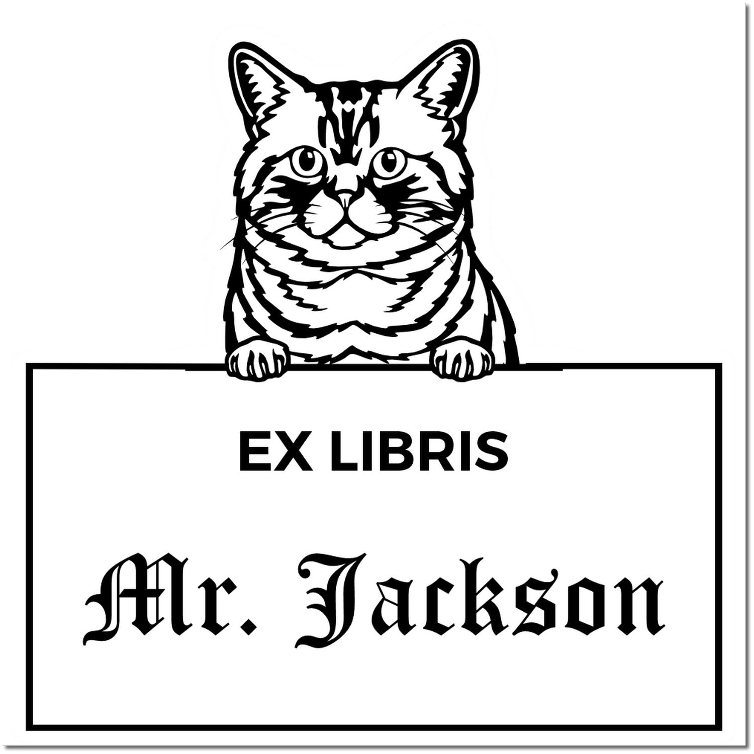 Self-Inking Brazilian Shorthair Custom-Made Cat-Themed Ex Libris Book Ownership Stamp - Engineer Seal Stamps