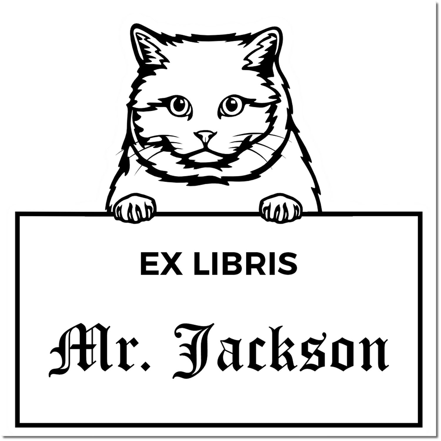 Self-Inking British Shorthair Custom-Made Pet Themed Ex Libris Book Label Stamp - Engineer Seal Stamps