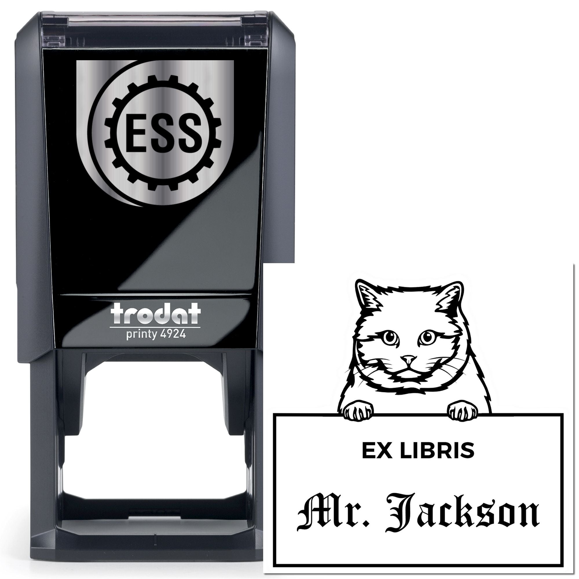 Self-Inking British Shorthair Custom-Made Pet Themed Ex Libris Book Label Stamp - Engineer Seal Stamps