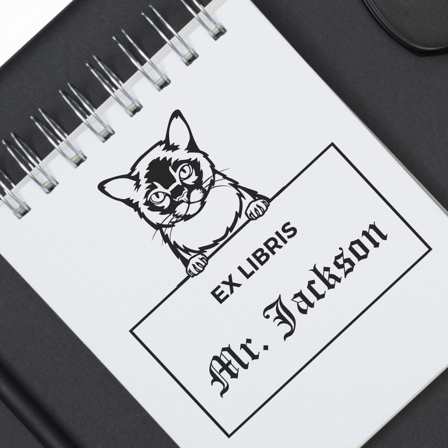 Burmese Personalized Pet Themed Ex Libris Book Ownership Stamp - Engineer Seal Stamps