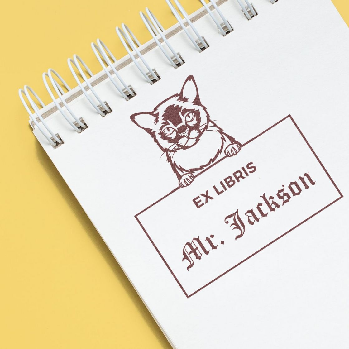 Burmese Cat Custom ExLibris Stamp - Engineer Seal Stamps