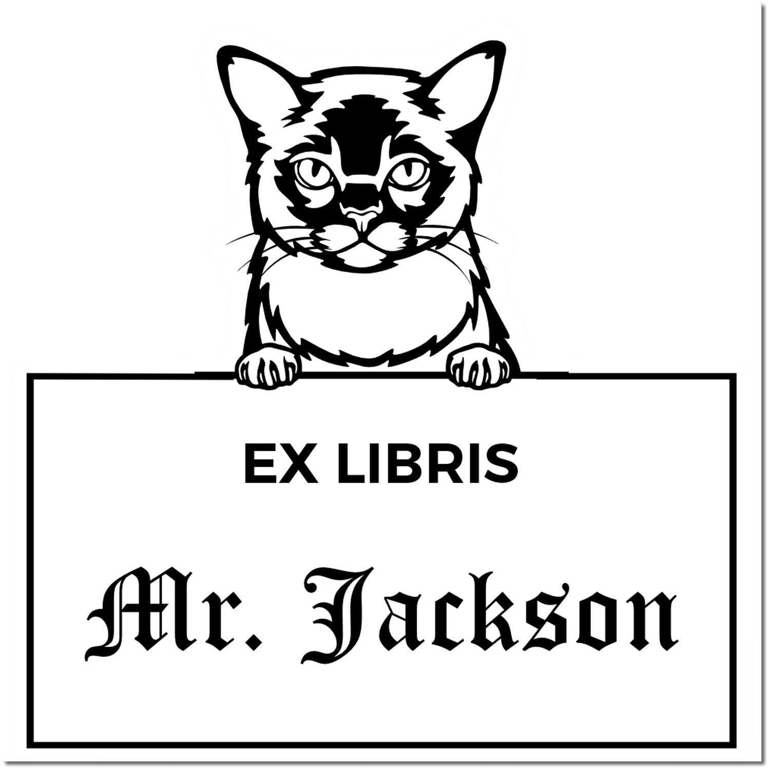 Burmese Personalized Pet Themed Ex Libris Book Ownership Stamp - Engineer Seal Stamps