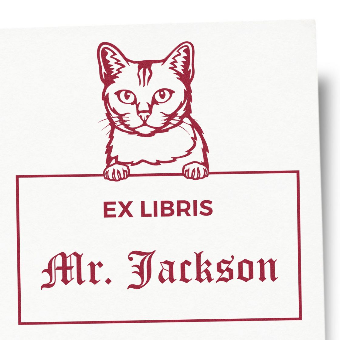 Burmilla Personalized Pet Themed Book Ex Libris Stamp - Engineer Seal Stamps