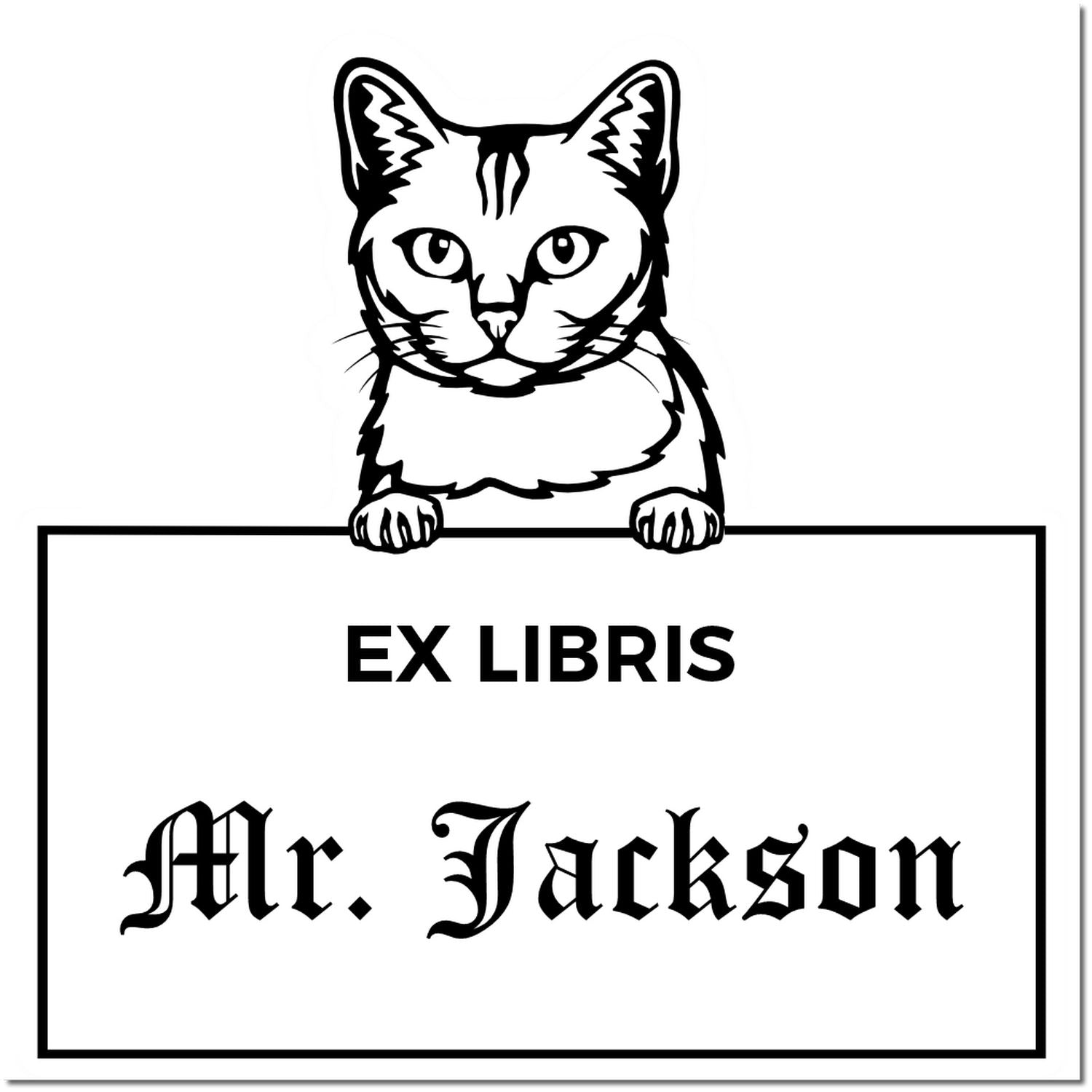 Self-Inking Burmilla Custom-Made Pet Themed Ex Libris Book Stamp - Engineer Seal Stamps