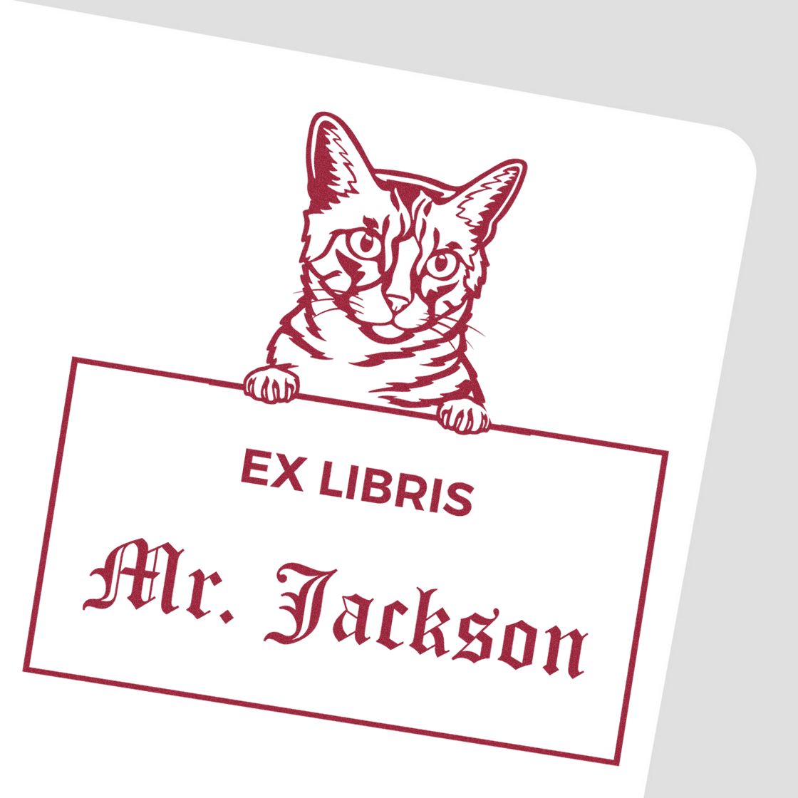 California Spangled Cat Customized Ex Libris Stamp - Engineer Seal Stamps