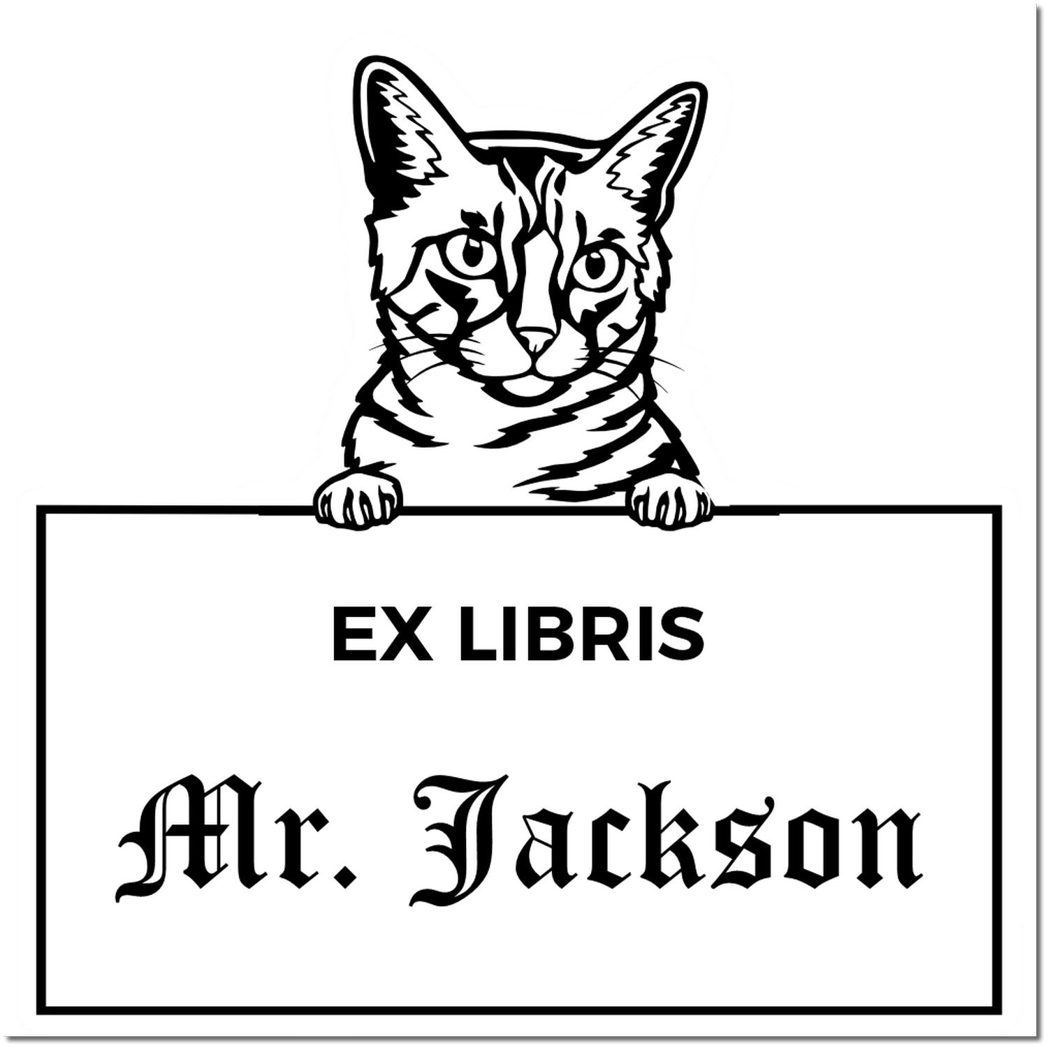 Self-Inking California Spangled Custom-Made Pet Themed Ex Libris Bookplate Stamp - Engineer Seal Stamps