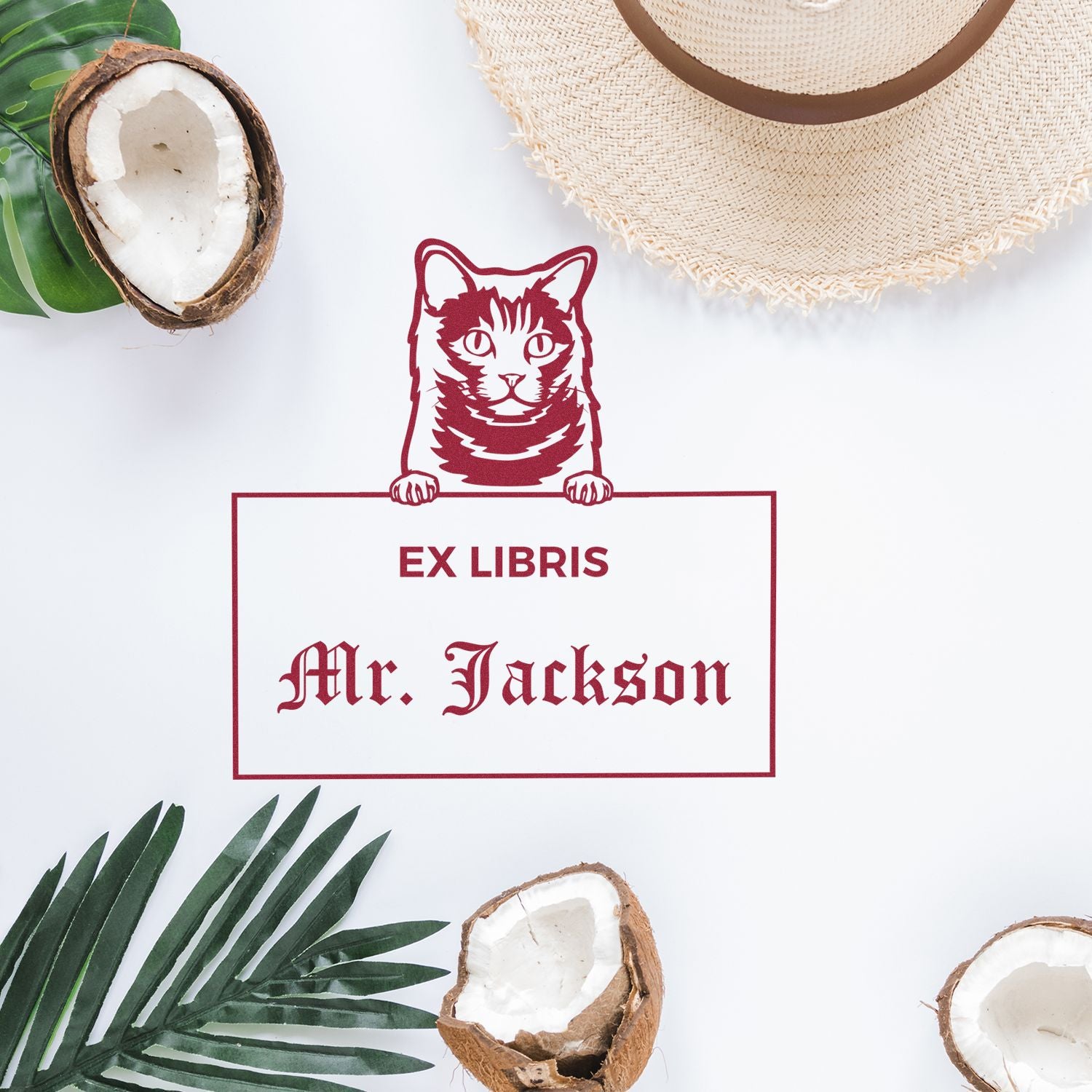 Chartreux Personalized Cat Ex Libris Stamp - Engineer Seal Stamps