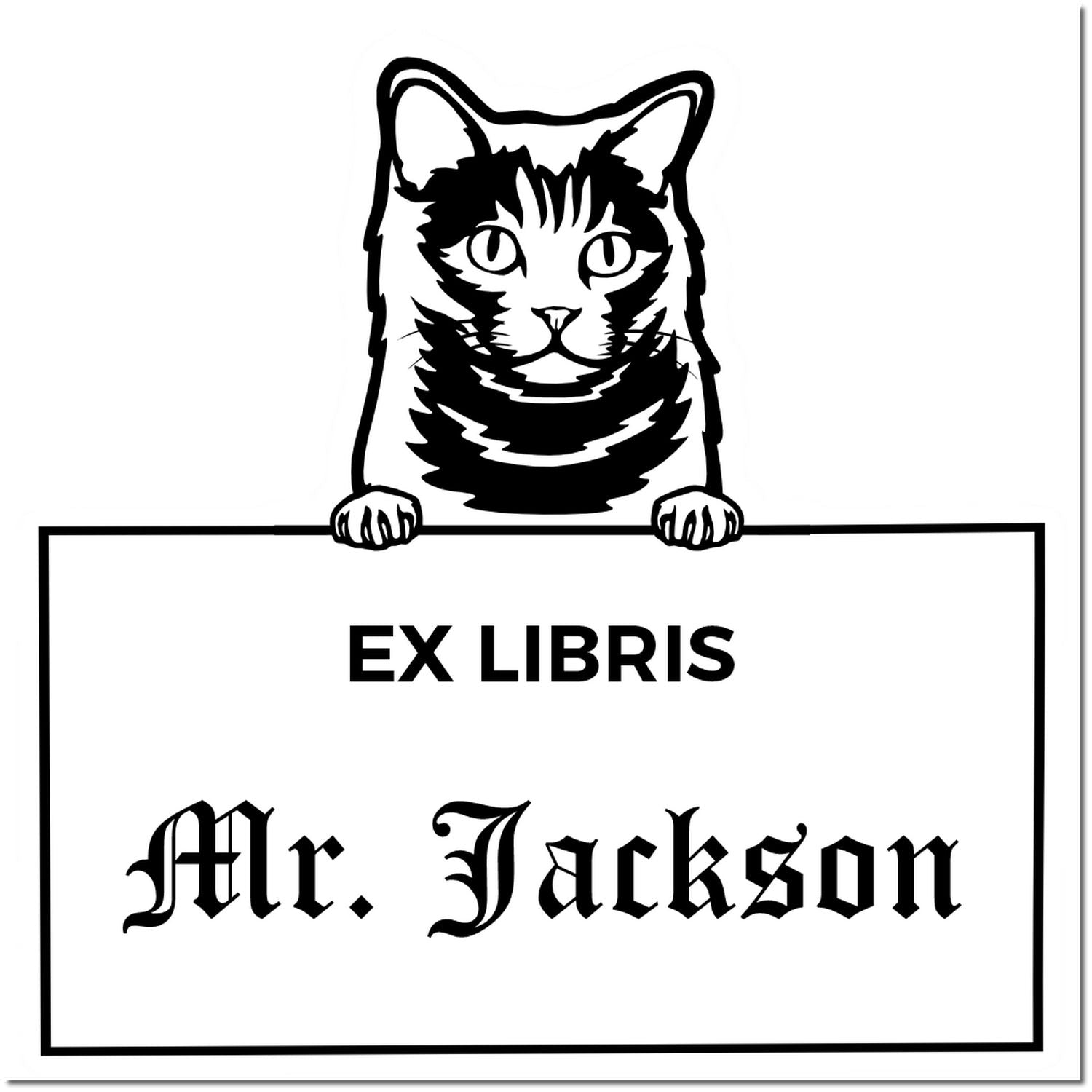 Self-Inking Chartreux Custom-Made Pet Themed Ex Libris Library Stamp - Engineer Seal Stamps