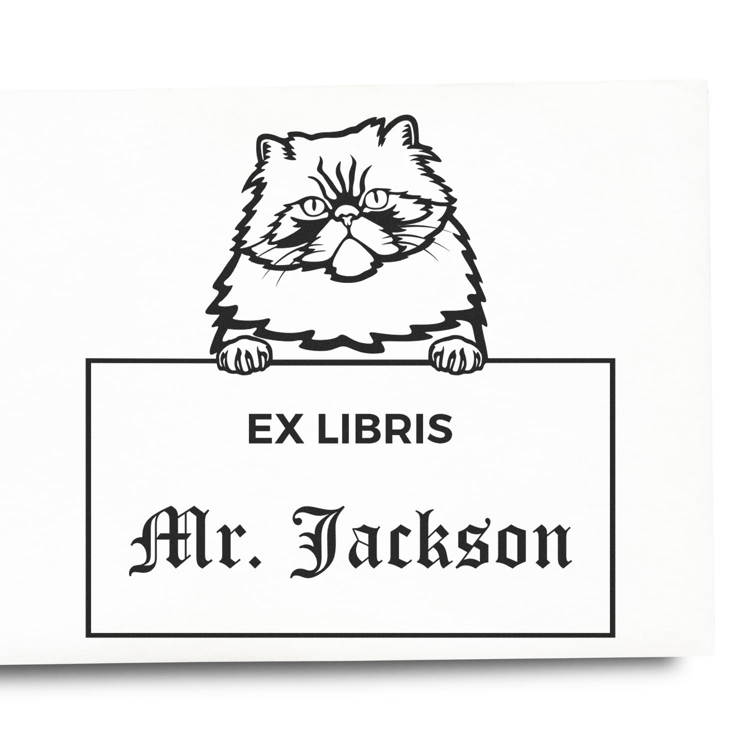 Colorpoint Persian Personalized Cat Ex Libris Book Stamp - Engineer Seal Stamps