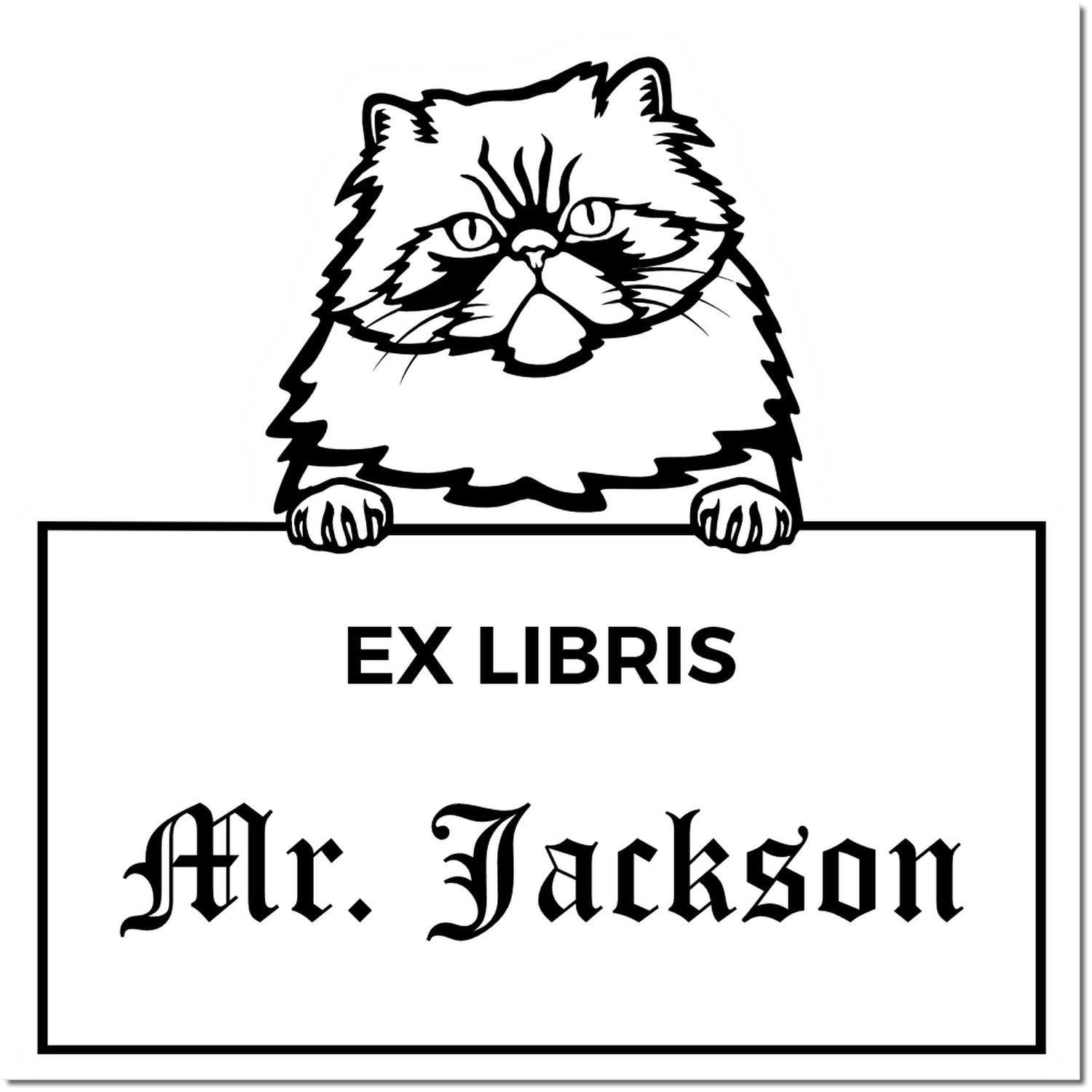 Colorpoint Persian Personalized Cat Ex Libris Book Stamp - Engineer Seal Stamps