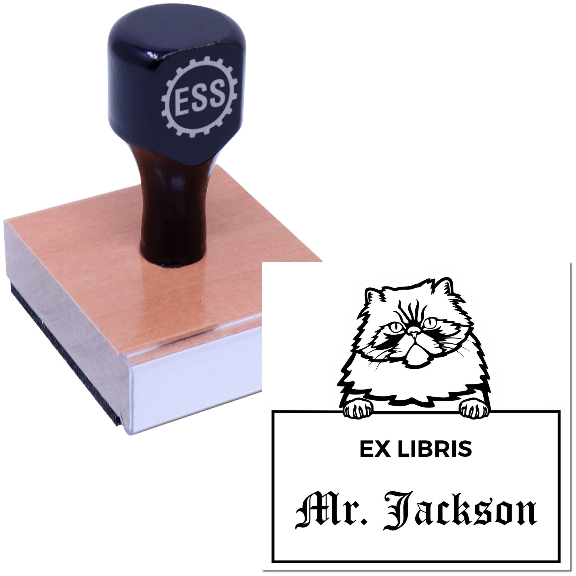 Colorpoint Persian Personalized Cat Ex Libris Book Stamp