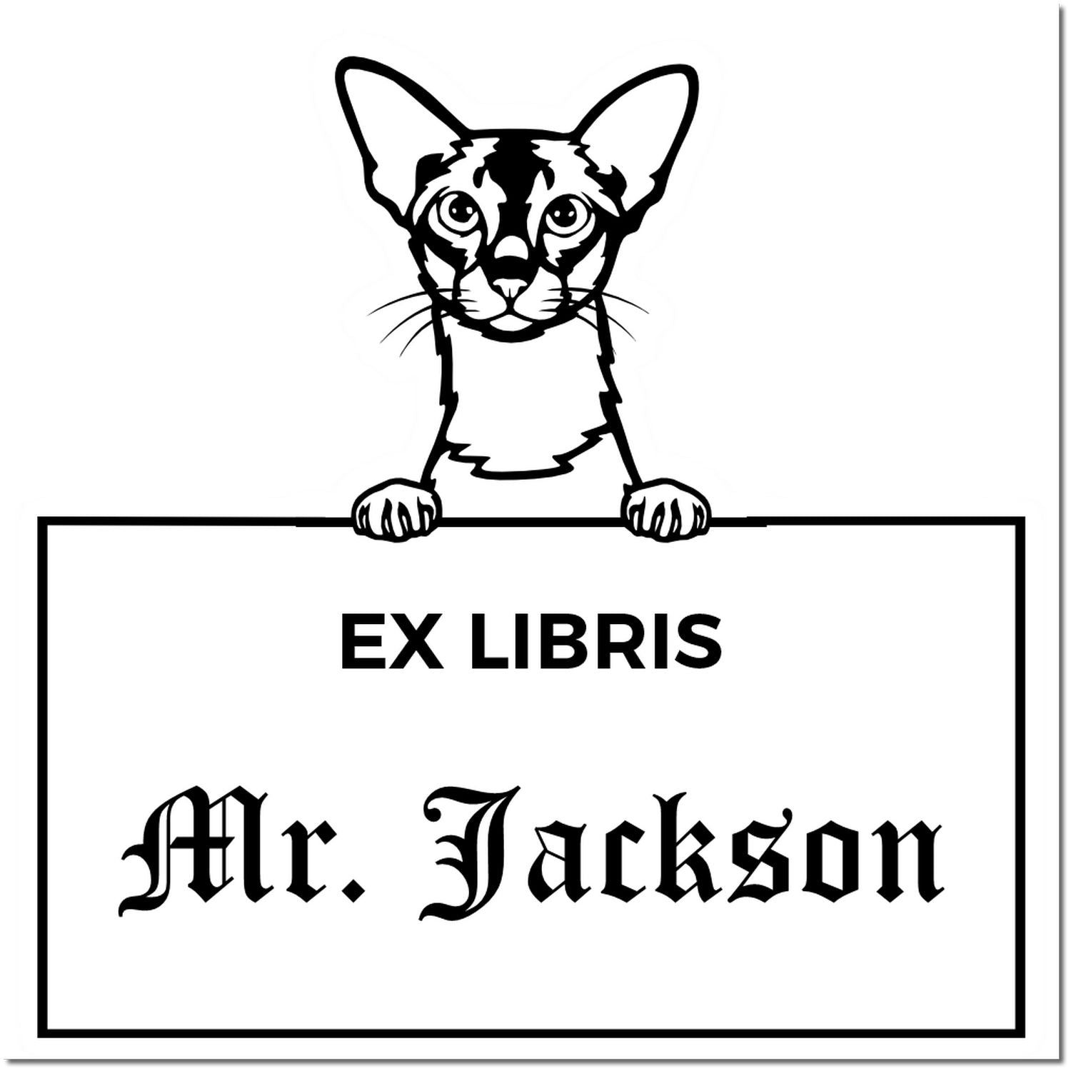Colorpoint Shorthair Personalized Cat Ex Libris Bookplate Stamp - Engineer Seal Stamps
