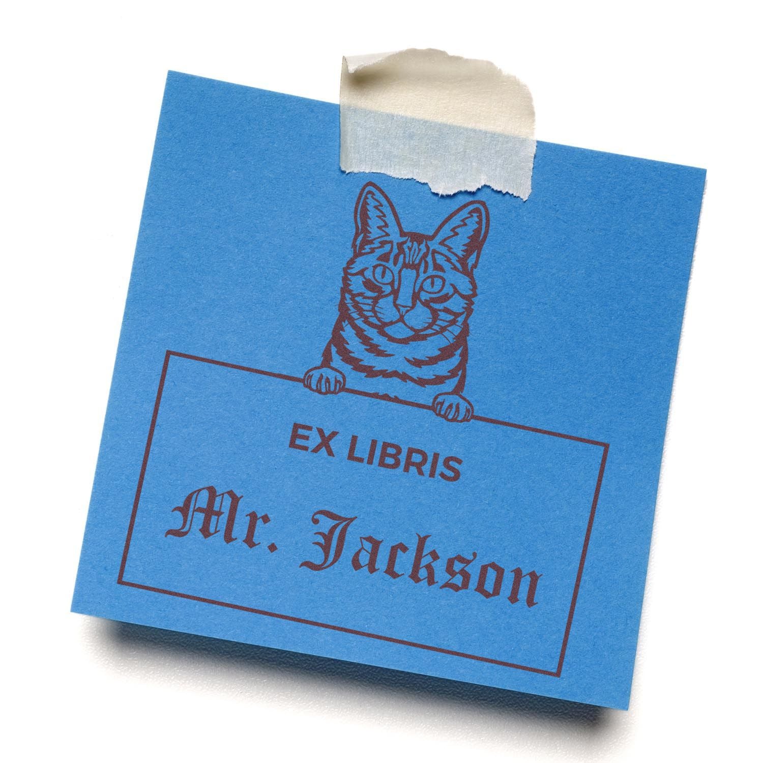 Dragon Li Personalized Cat Ex Libris Book Ownership Stamp
