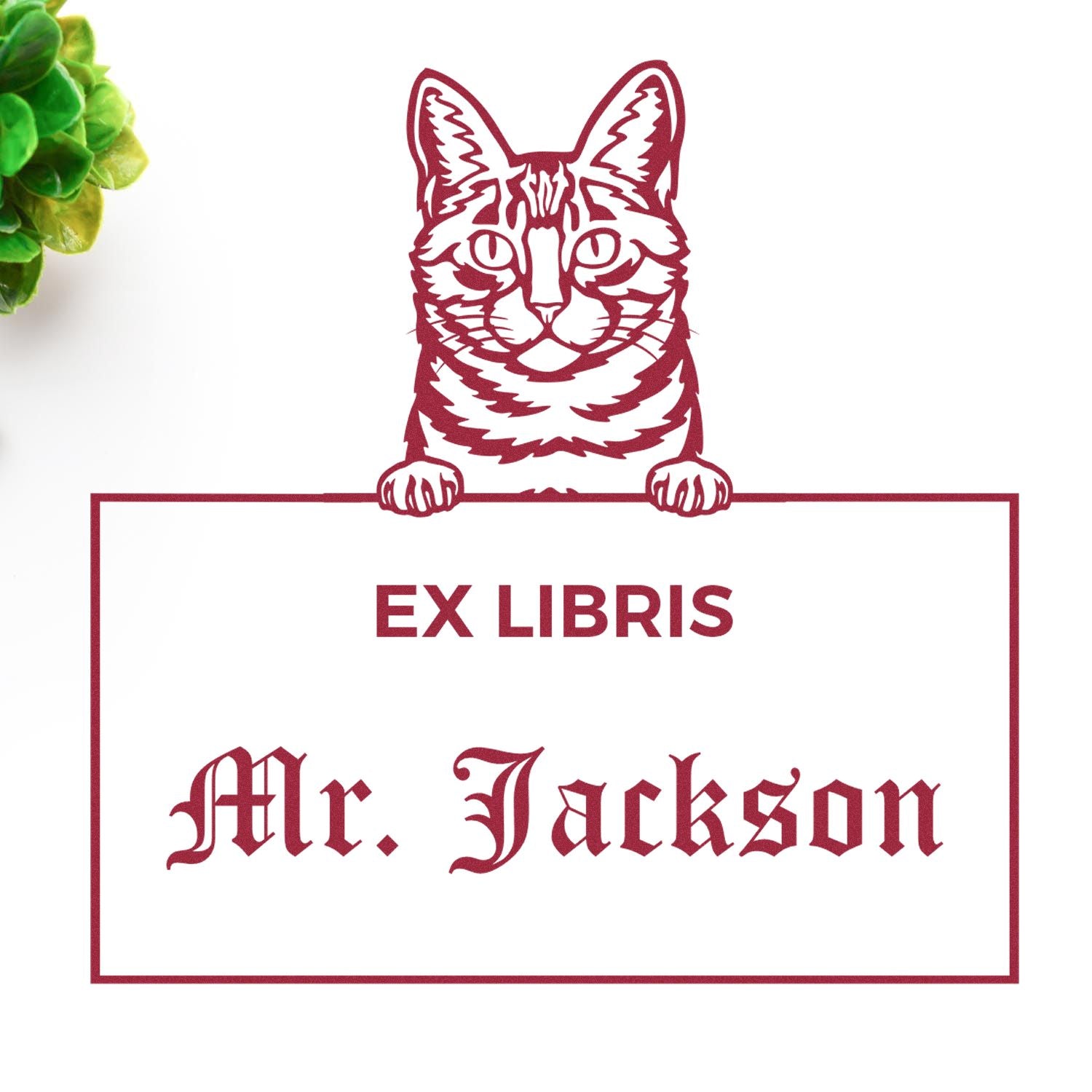 Self-Inking Dragon Li Custom-Made Cat Ex Libris Stamp - Engineer Seal Stamps