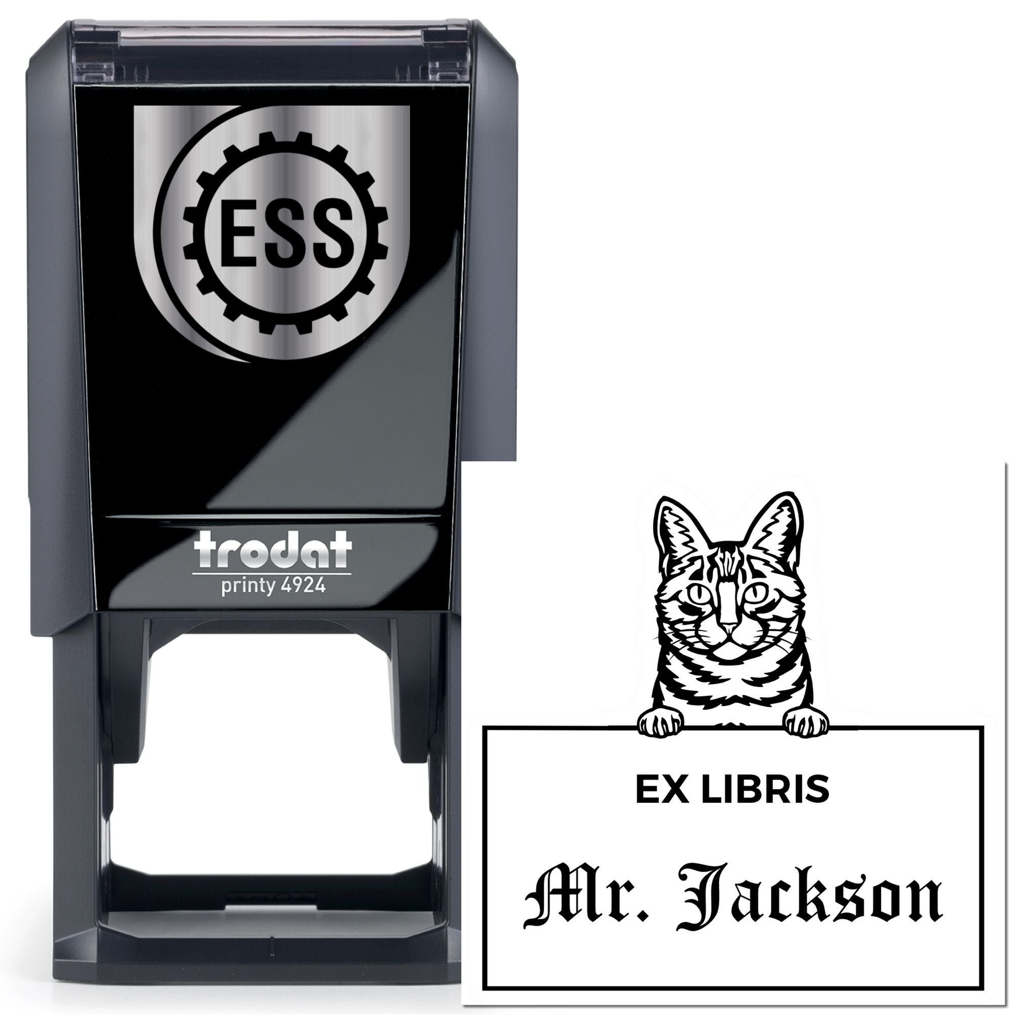 Self-Inking Dragon Li Custom-Made Cat Ex Libris Stamp - Engineer Seal Stamps