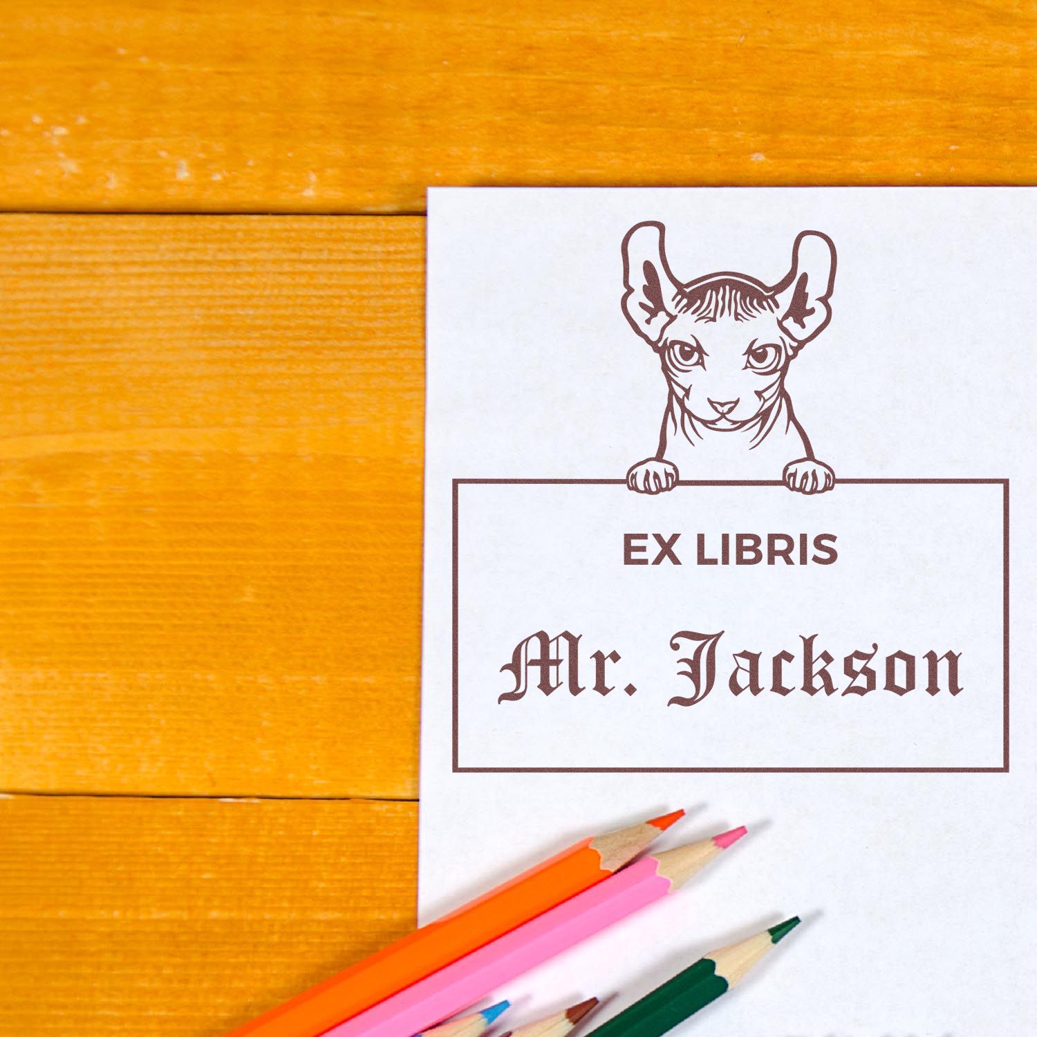 Dwelf Cat Customized Ex Libris Custom Book Stamp - Engineer Seal Stamps