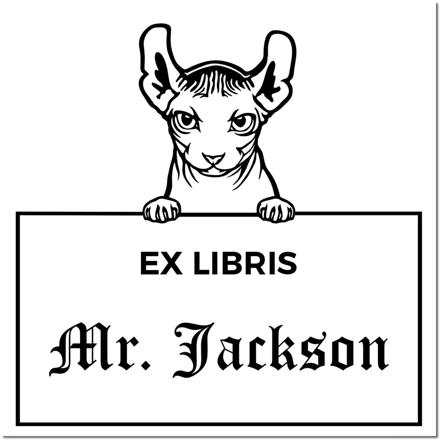 Self-Inking Dwelf Custom-Made Cat Ex Libris Book Stamp - Engineer Seal Stamps