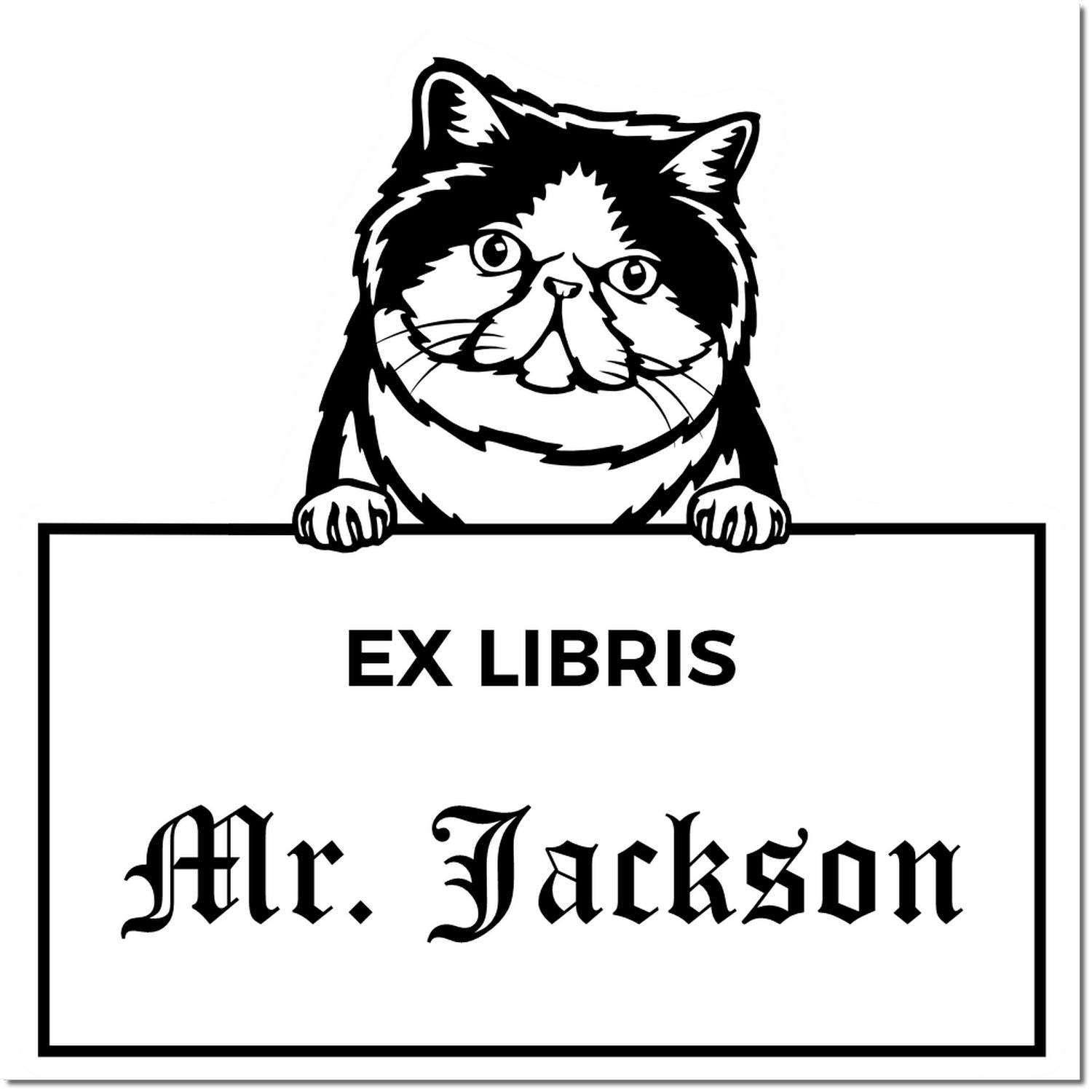 Self-Inking Exotic Shorthair Custom-Made Cat Ex Libris Library Stamp - Engineer Seal Stamps