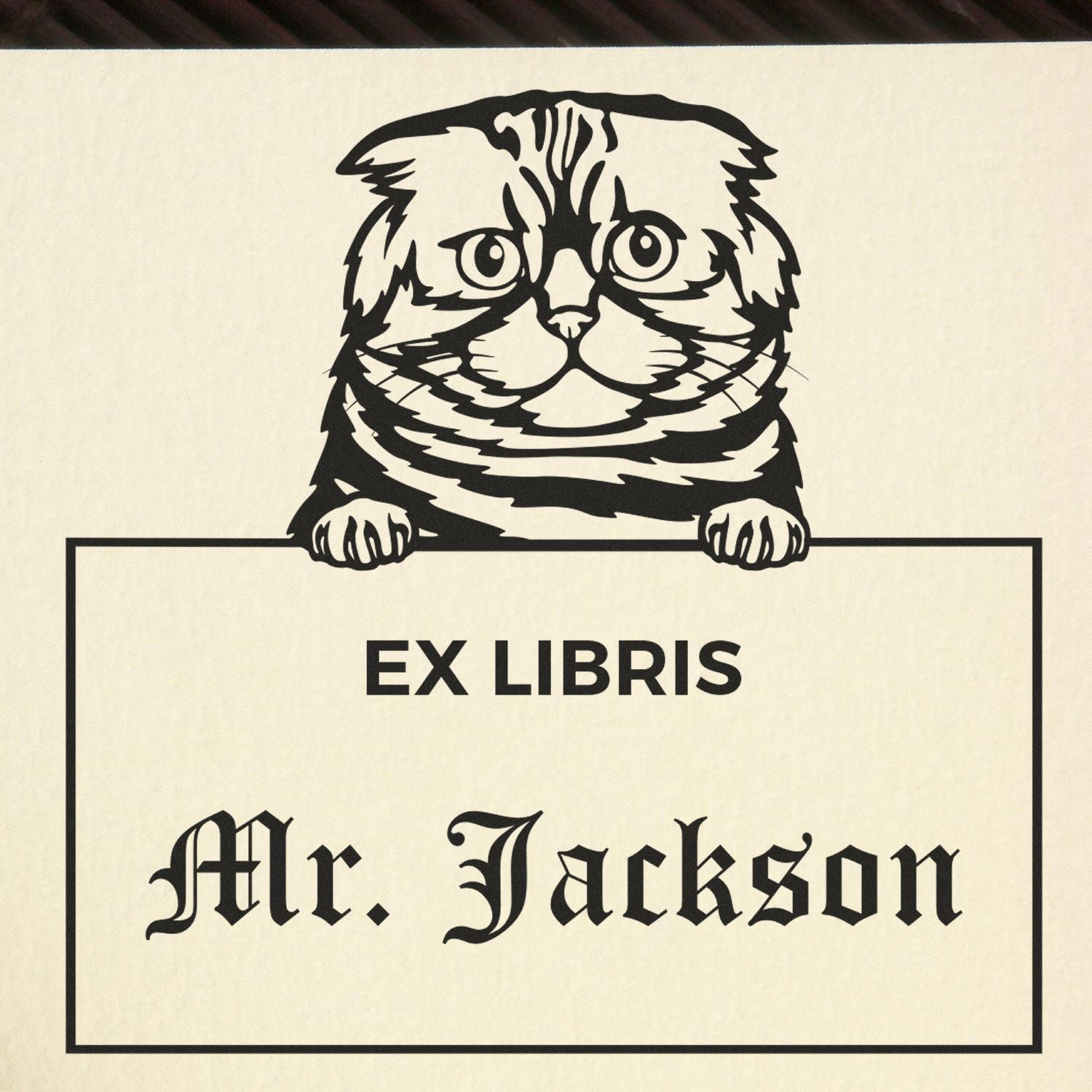 Self-Inking Foldex Custom-Made Cat Ex Libris Design Stamp - Engineer Seal Stamps