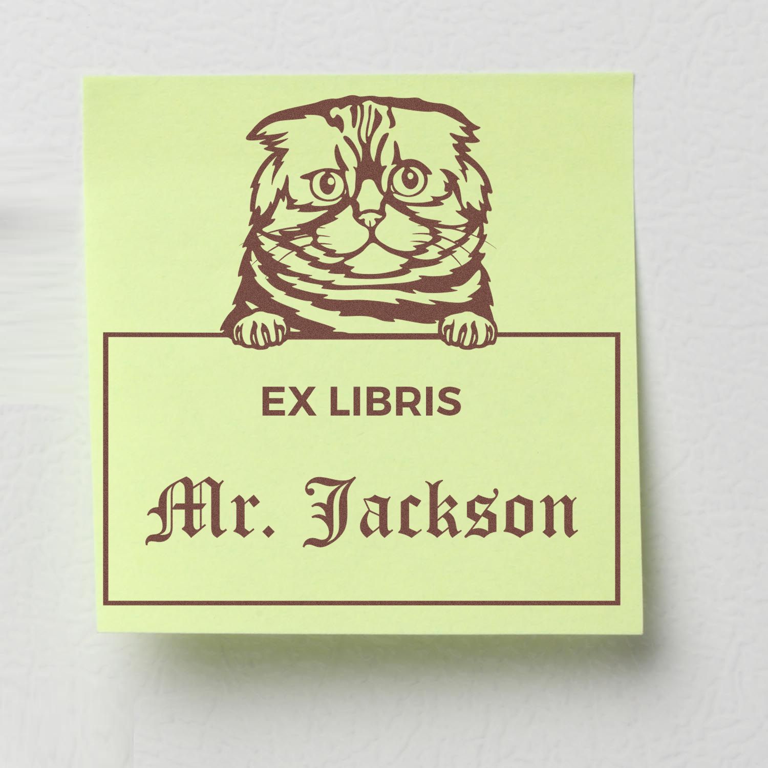 Foldex Custom Cat-Themed Ex Libris Stamp - Engineer Seal Stamps