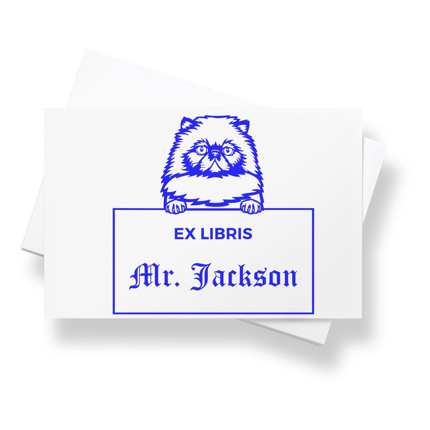 Himalayan Custom Cat-Themed Ex Libris Bookplate Stamp - Engineer Seal Stamps
