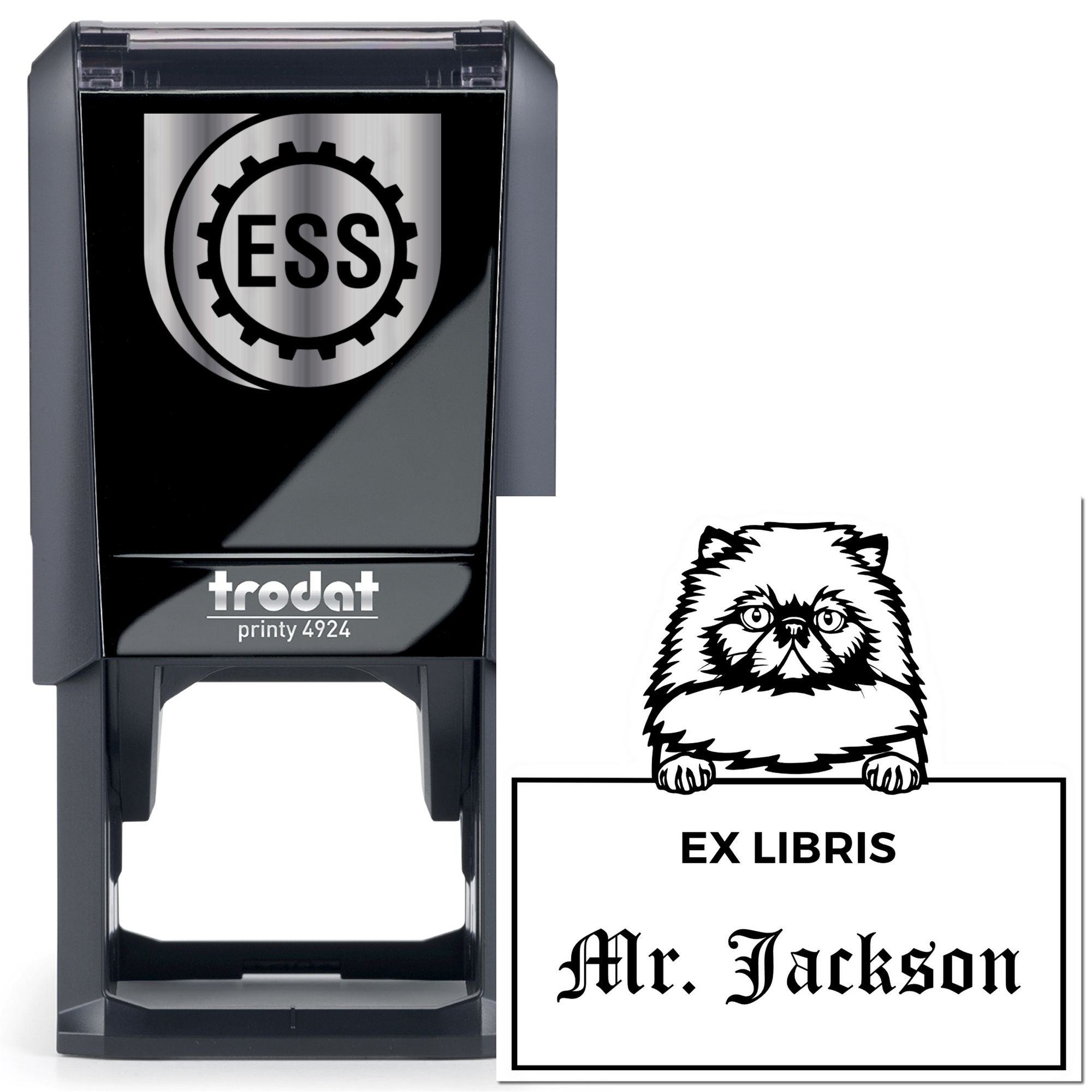Self-Inking Himalayan Custom-Made Cat Ex Libris Book Ownership Stamp - Engineer Seal Stamps