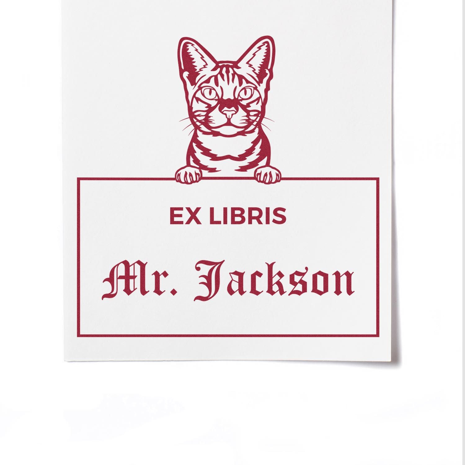 Ocicat Custom Pet Themed Ex Libris Label Stamp - Engineer Seal Stamps