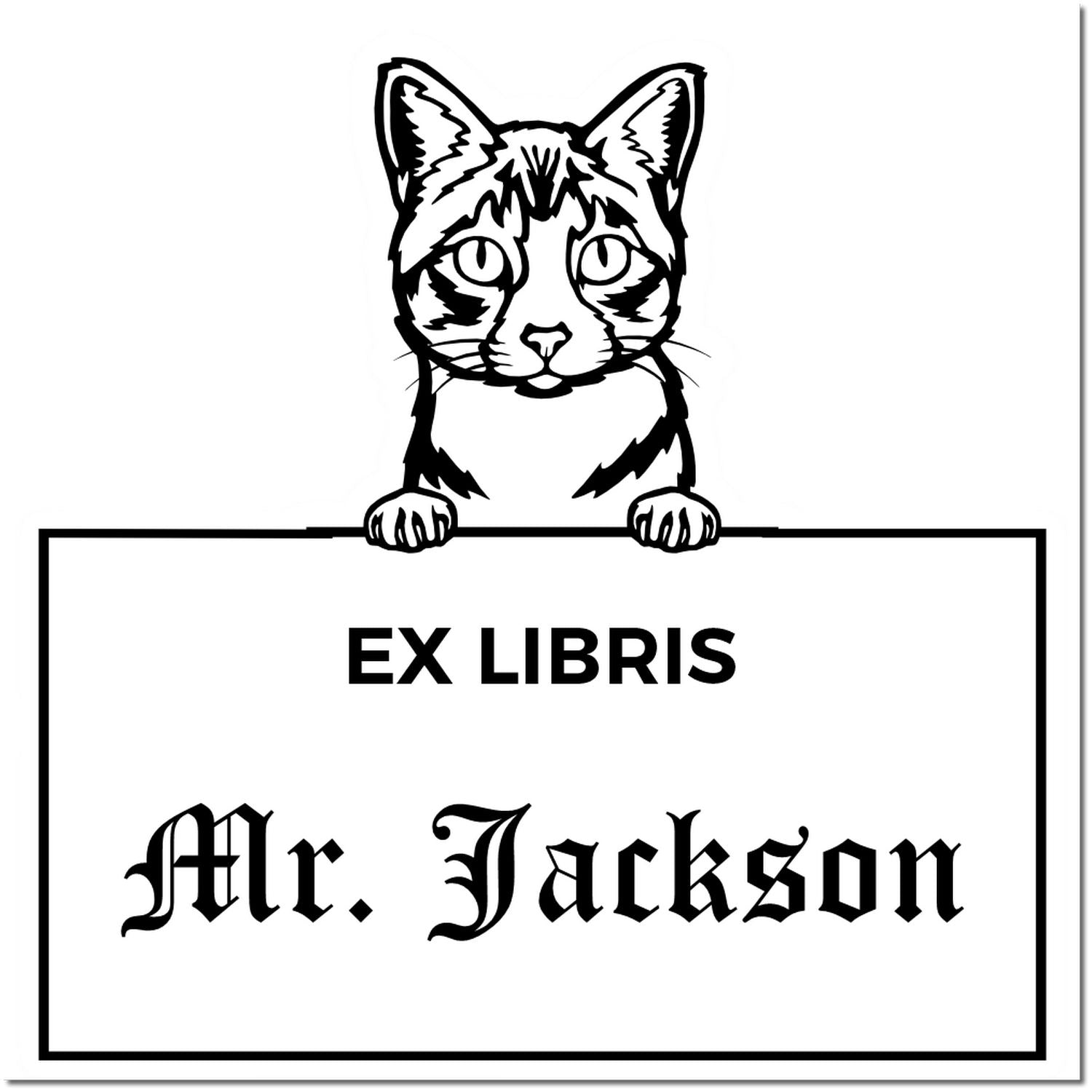 Self-Inking Ojos Azules Customizable Pet Themed Ex Libris Stamp - Engineer Seal Stamps