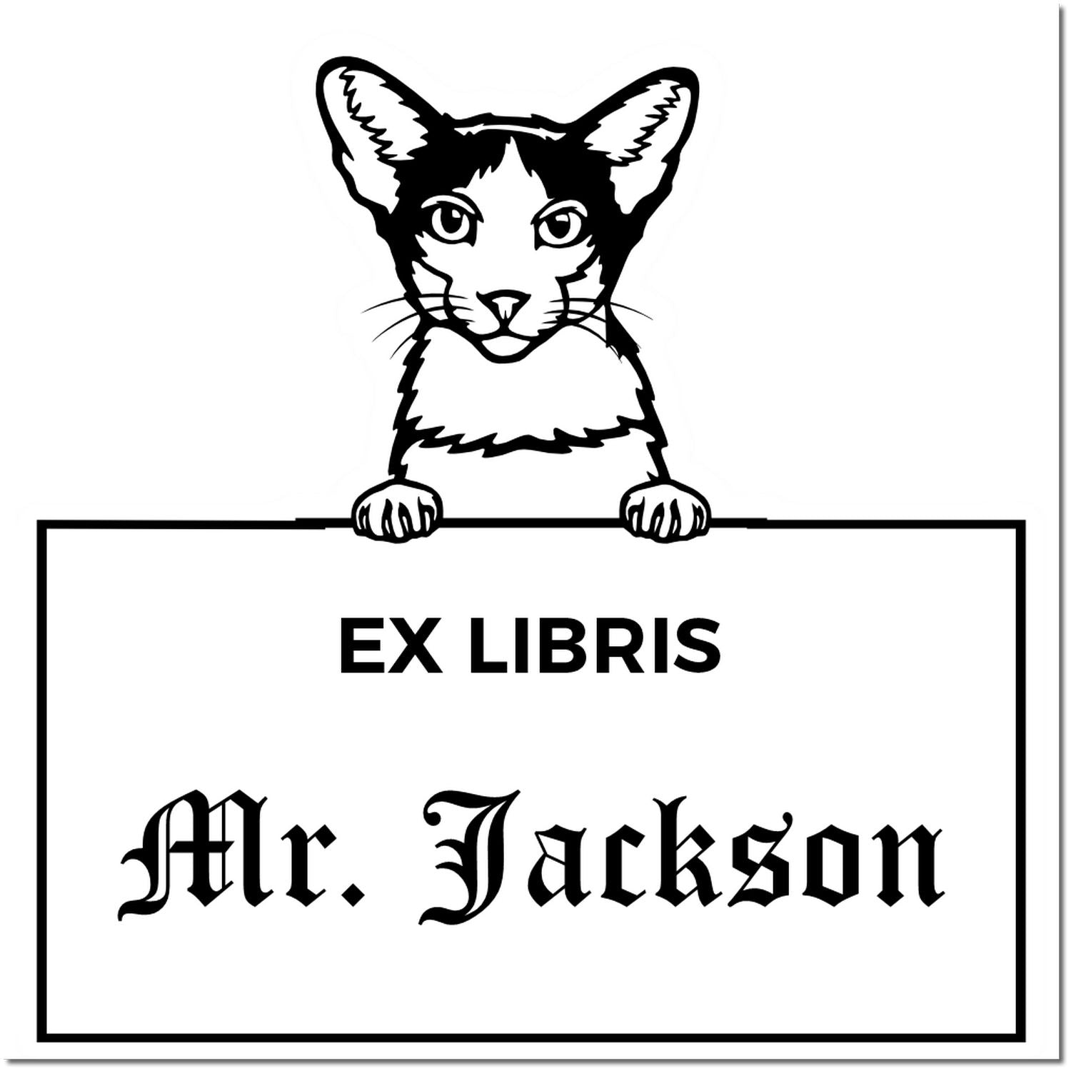 Oriental Bicolor Custom Pet Themed Book Ex Libris Stamp - Engineer Seal Stamps