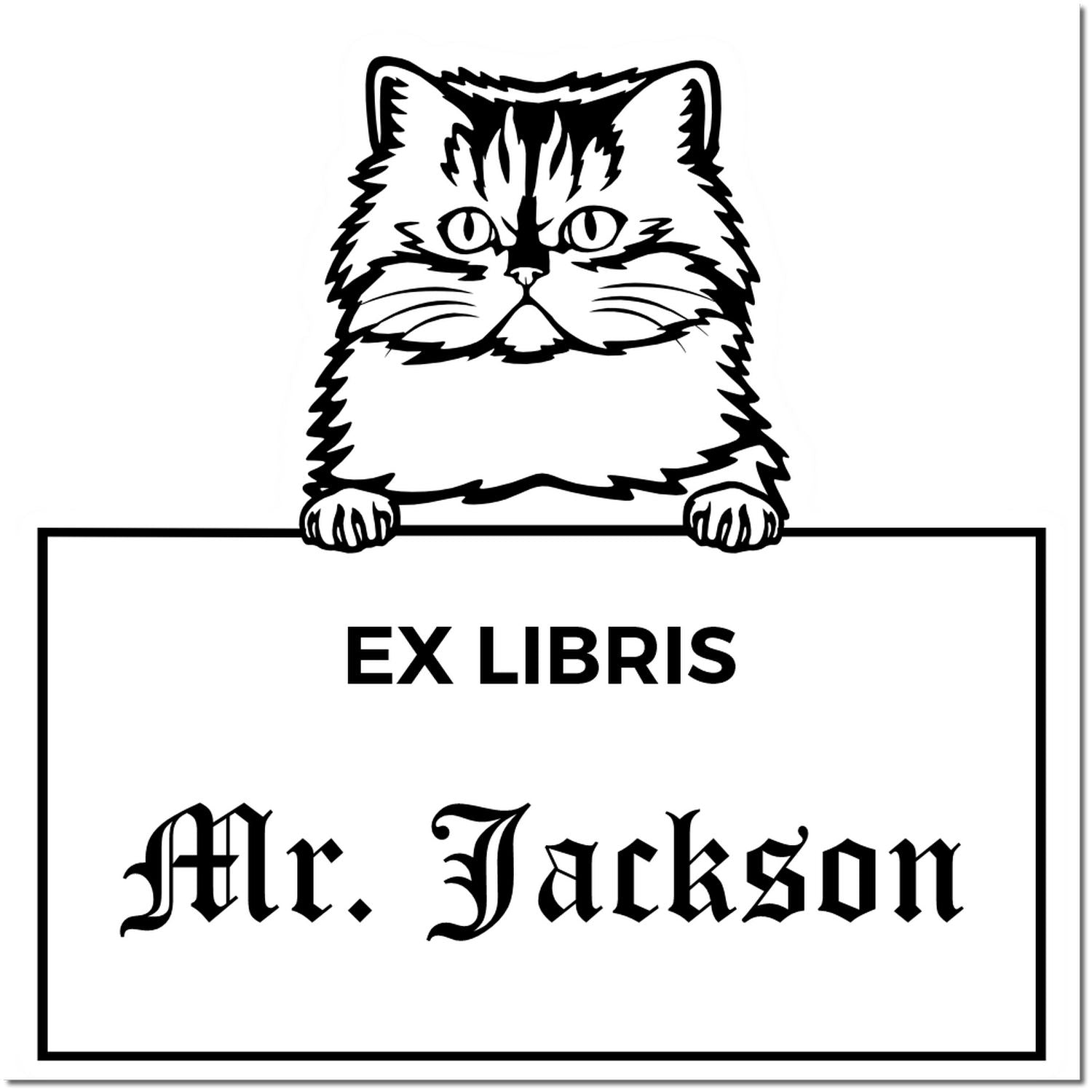 Self-Inking Persian Customizable Pet Themed Ex Libris Design Stamp - Engineer Seal Stamps