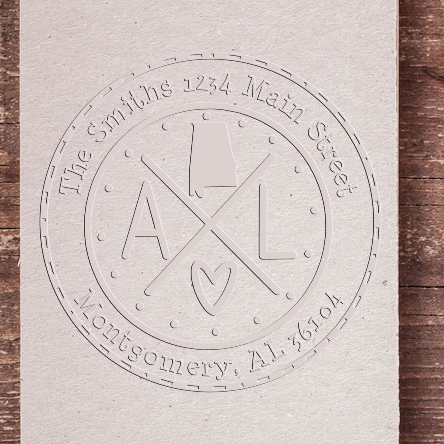 AL State Cross Handcrafted Mailing Address Embossing Seal - Engineer Seal Stamps
