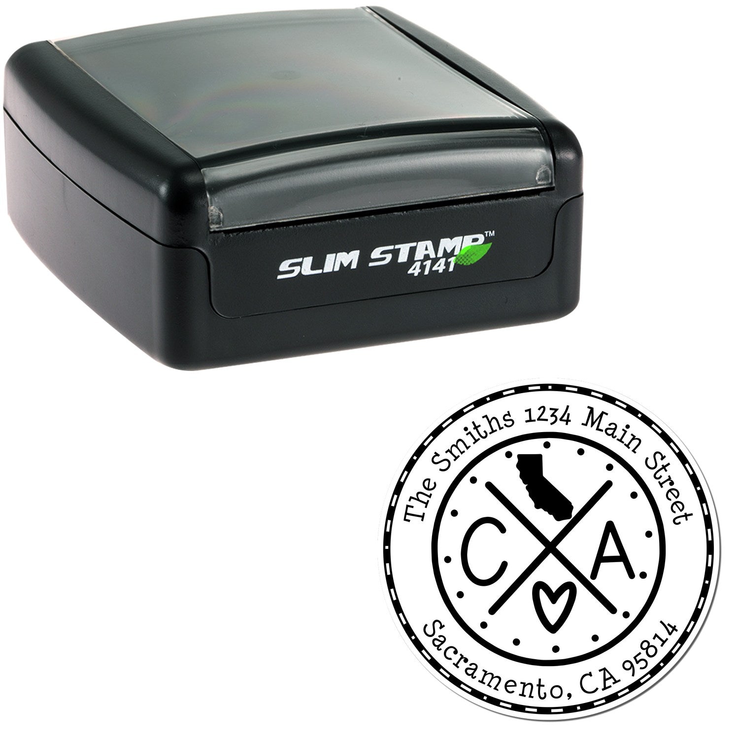 Slim California State Cross Custom Address Return Stamp - Engineer Seal Stamps