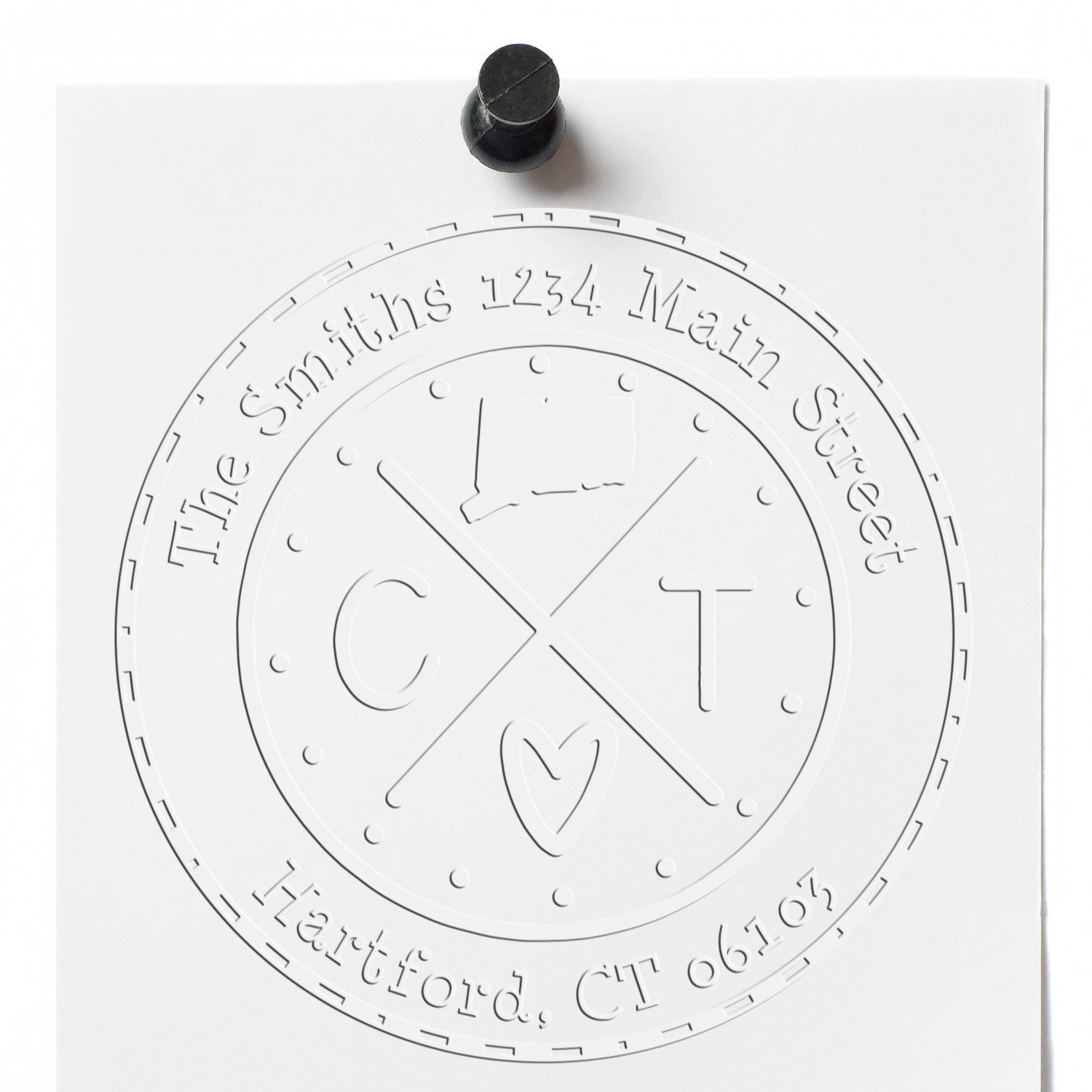 CT State Cross Handcrafted Return Embosser - Engineer Seal Stamps
