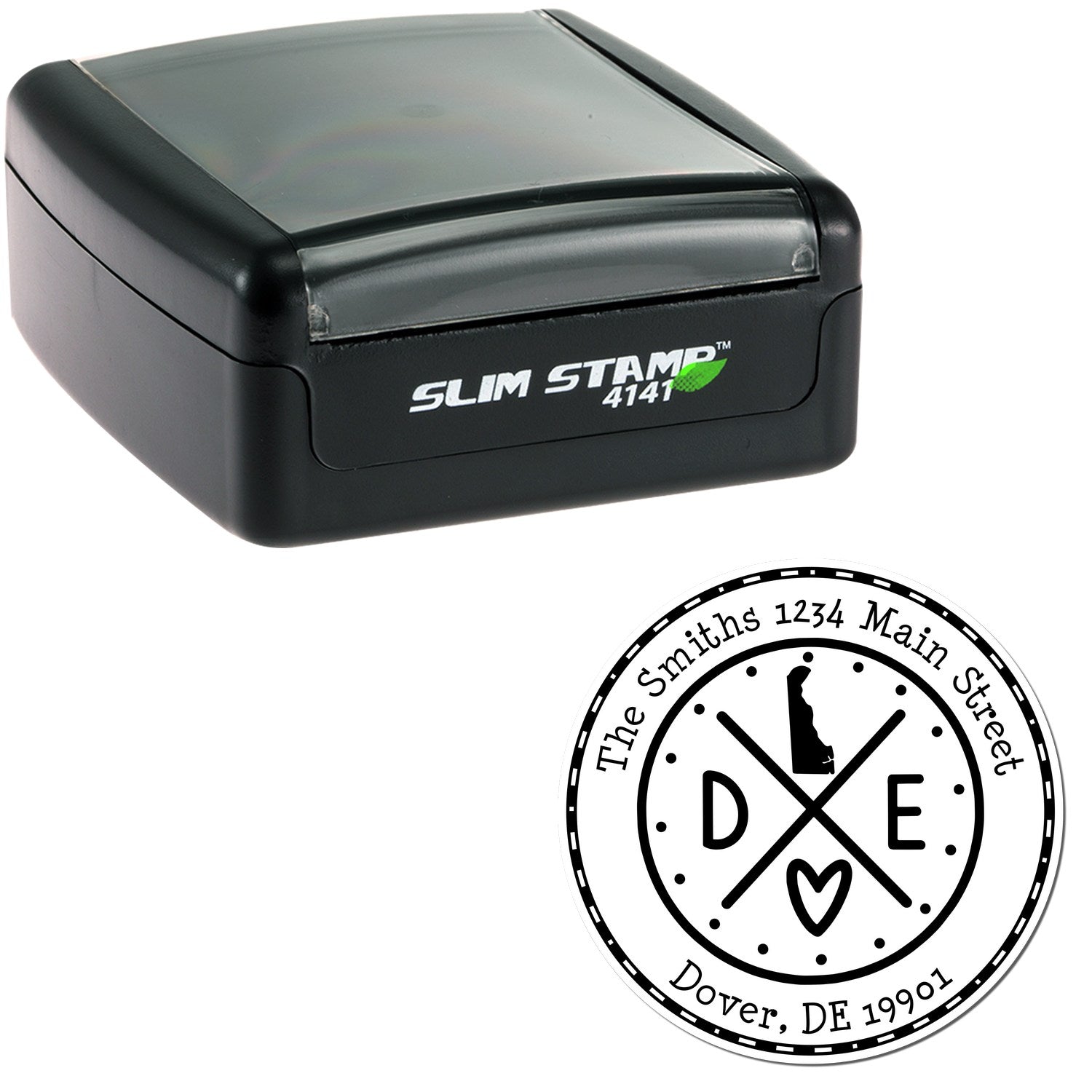 Slim Delaware State Cross Custom Address Stamp - Engineer Seal Stamps