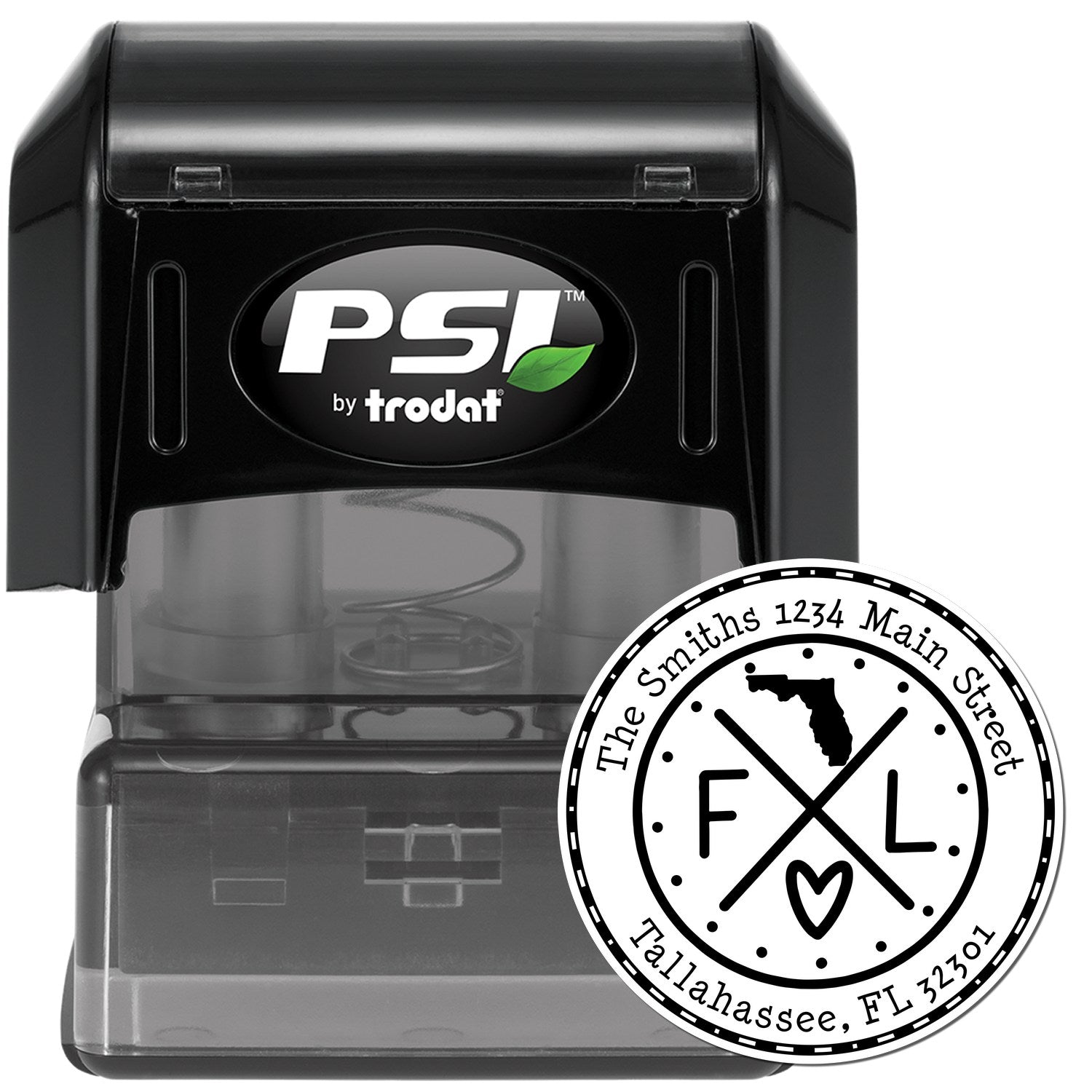 Round PSI Florida State Cross Customizable Address Label Pre-Inked Stamp - Engineer Seal Stamps