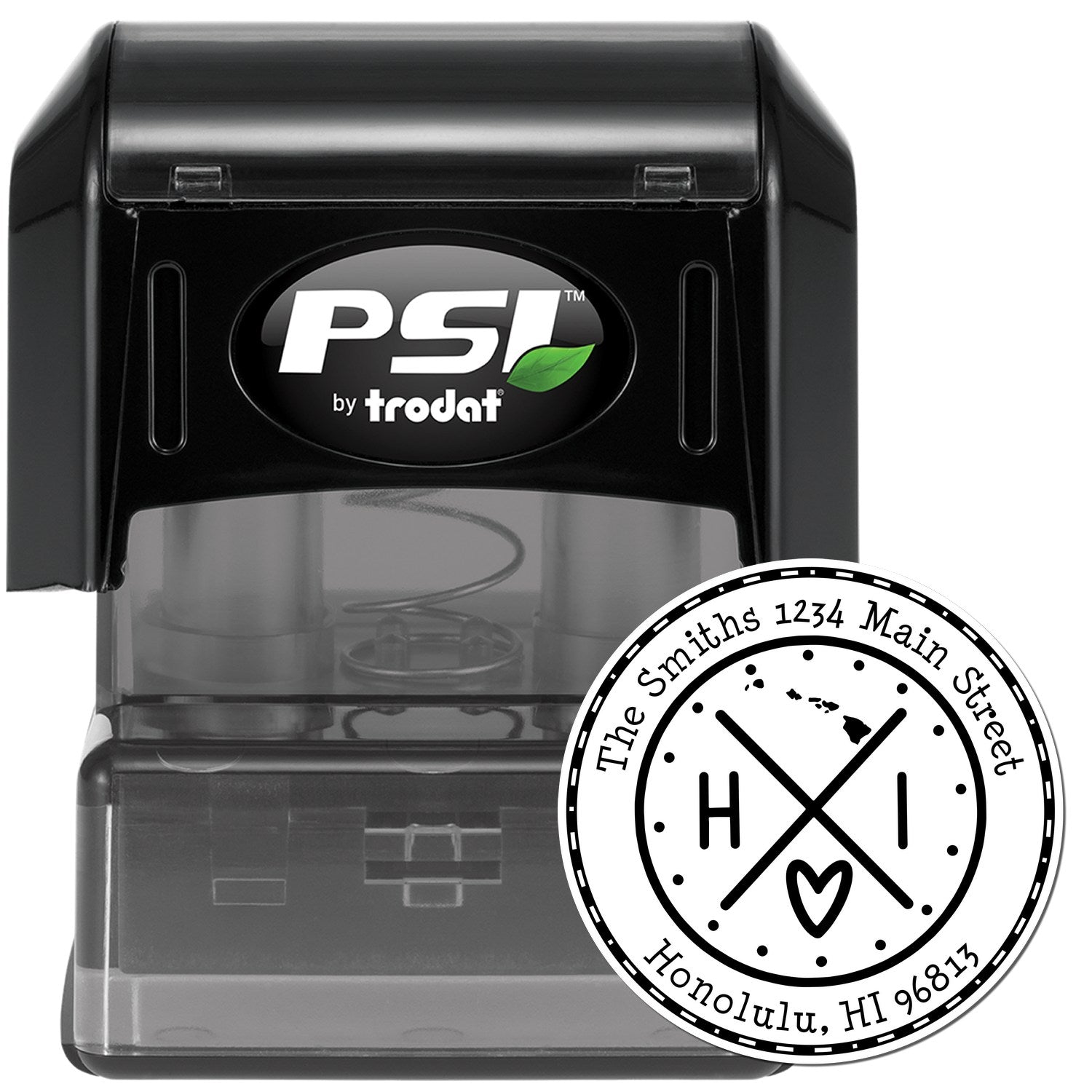 Round PSI Hawaii State Cross Customizable Address Label Stamper - Engineer Seal Stamps