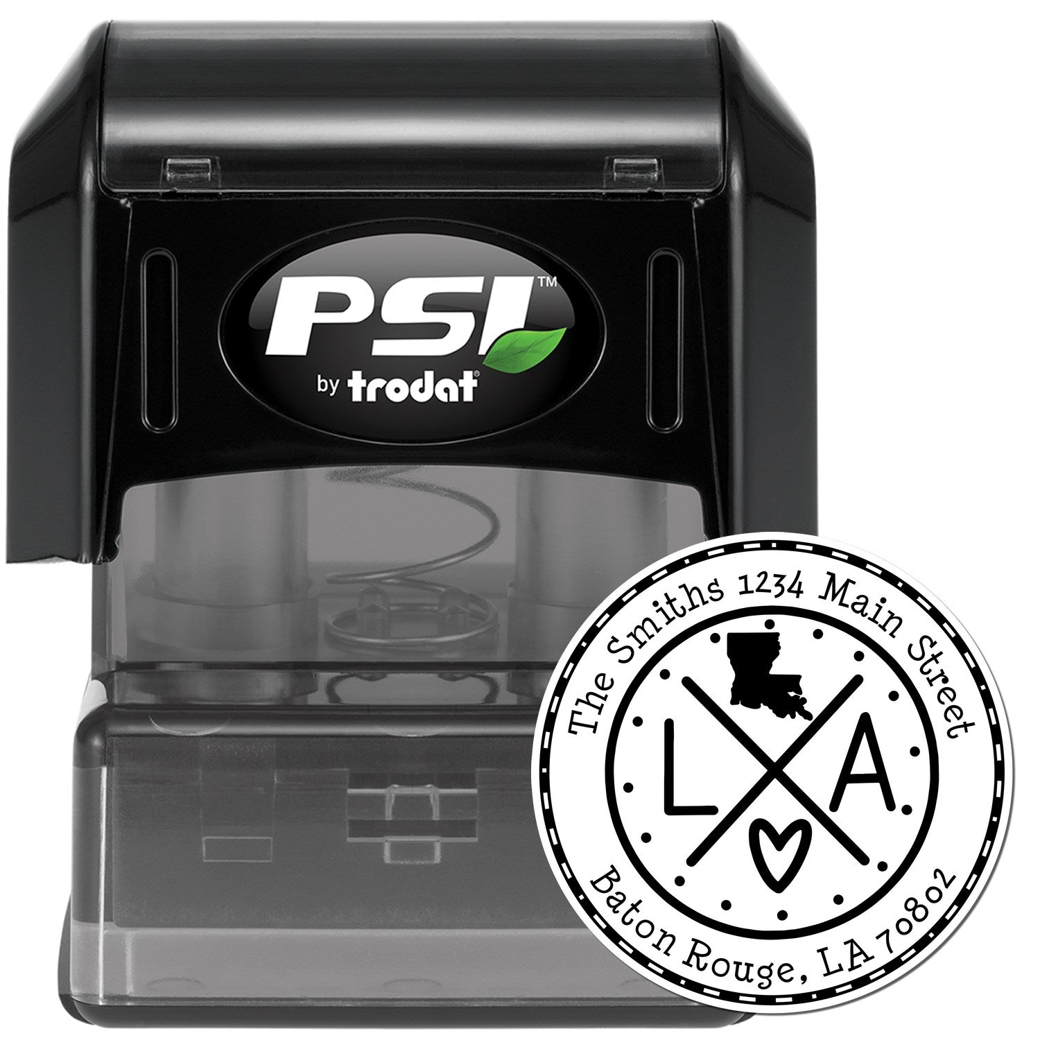 Round PSI Louisiana State Cross Customizable Home Address For Envelopes Pre-Inked Stamp - Engineer Seal Stamps