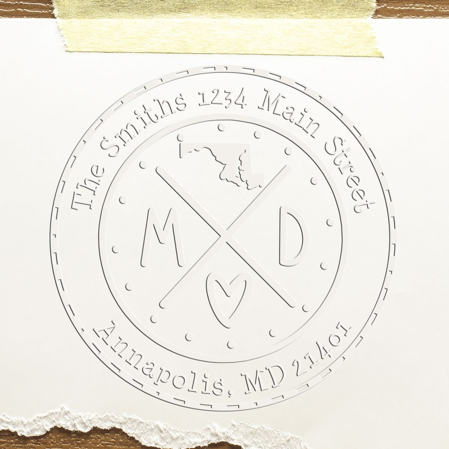MD State Cross Custom Mailing Embosser Seal - Engineer Seal Stamps