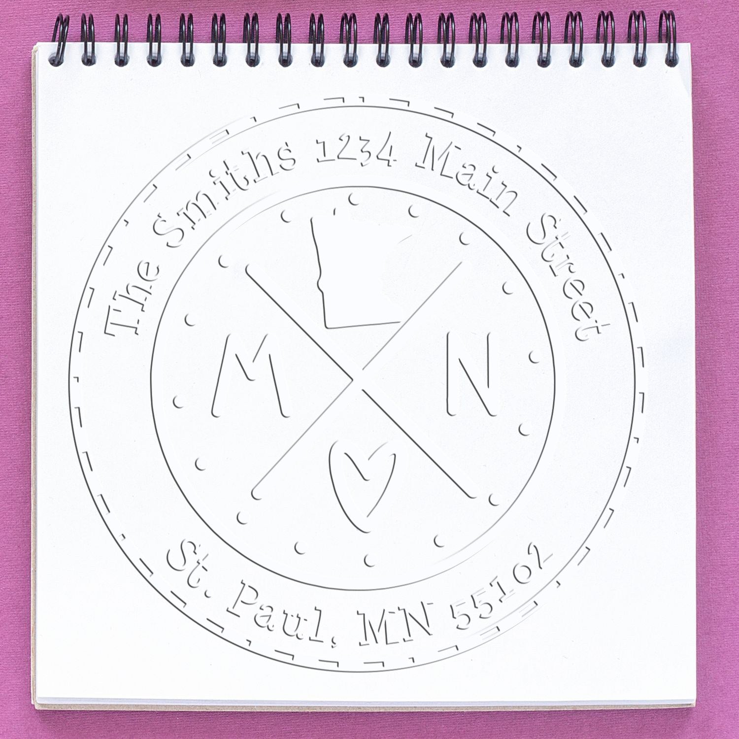 MN State Cross Custom Mailing Seal Stamp Embosser - Engineer Seal Stamps