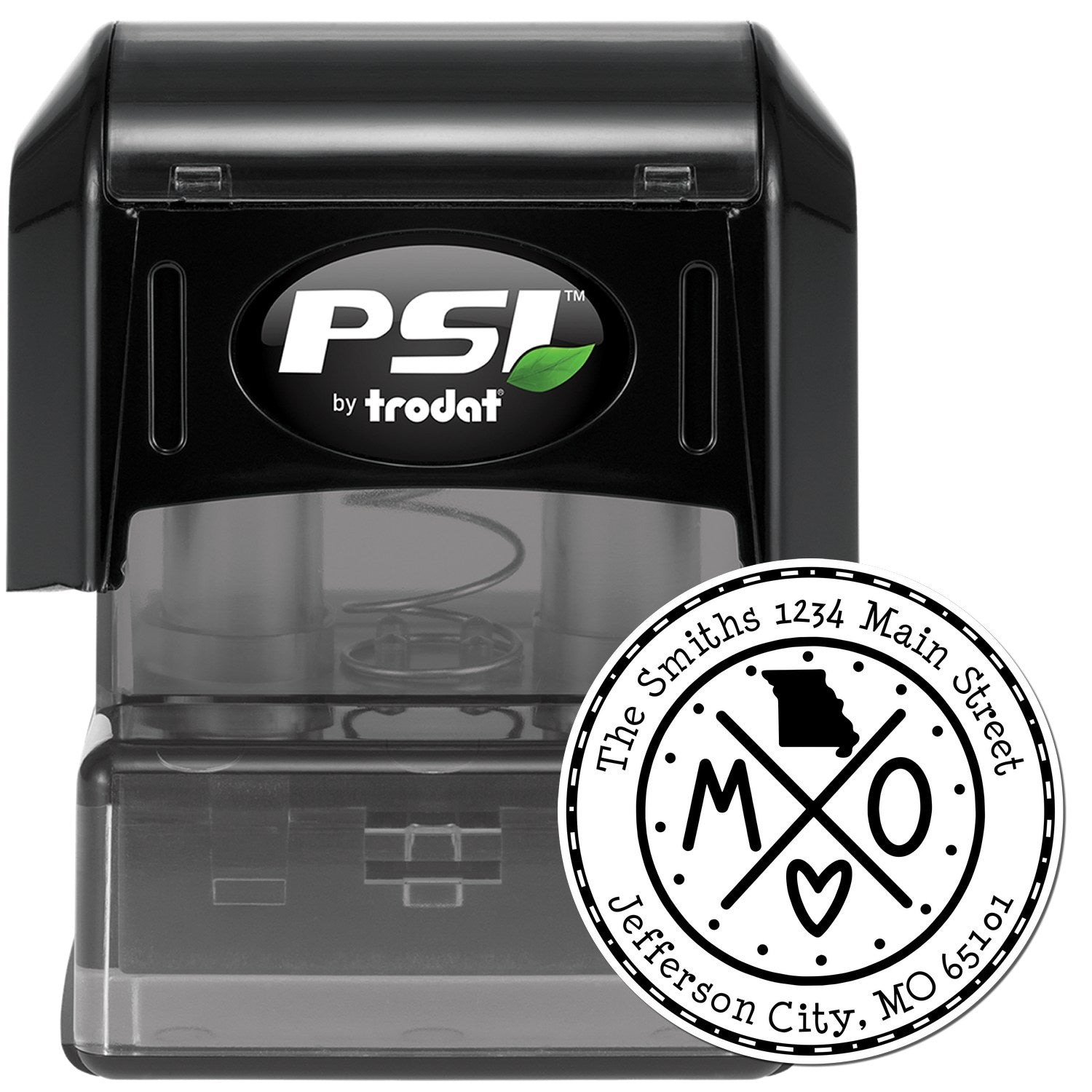 Round PSI Missouri State Cross Customizable Mail Address Stamp - Engineer Seal Stamps