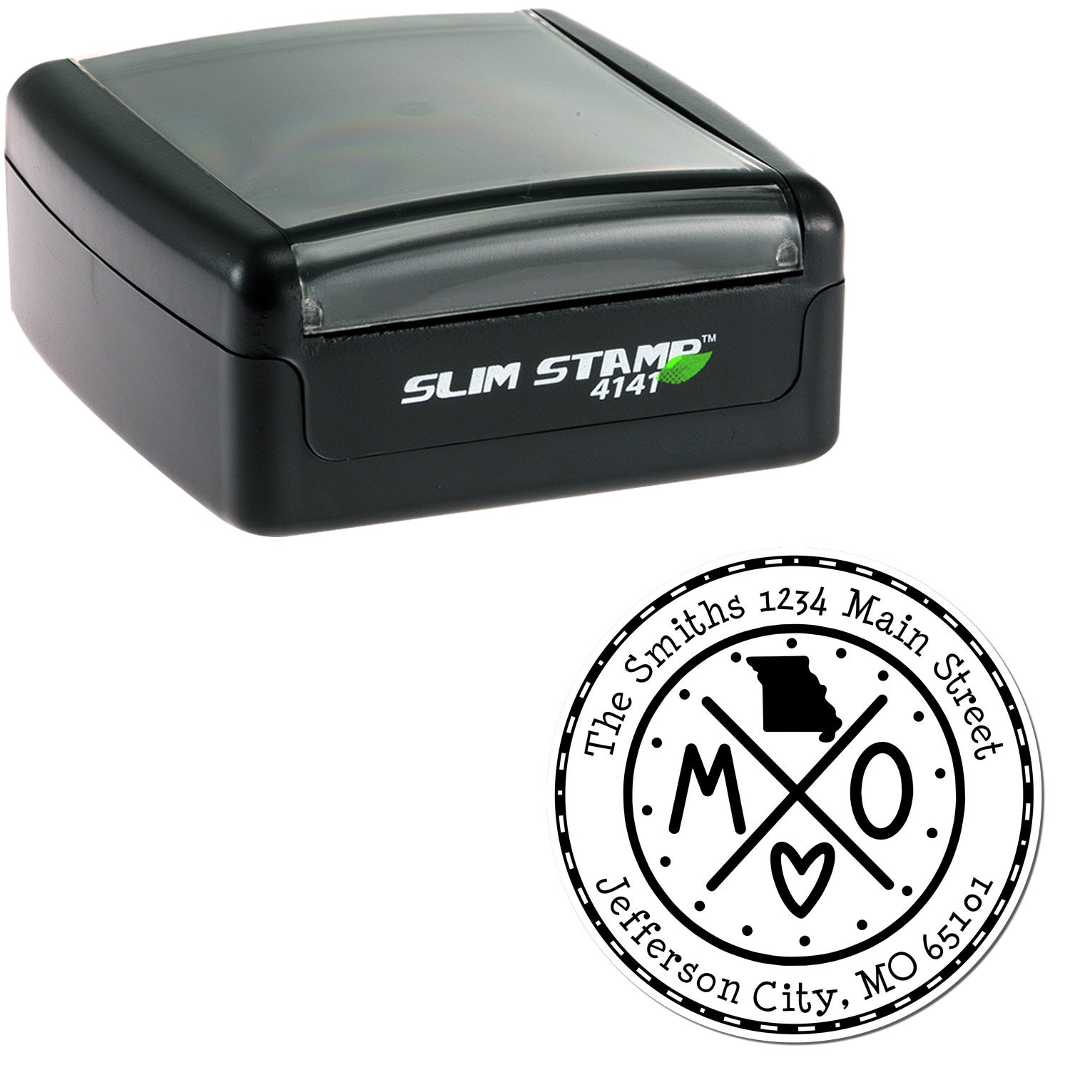 Slim Missouri State Cross Custom Mailing Pre-Inked Stamp - Engineer Seal Stamps