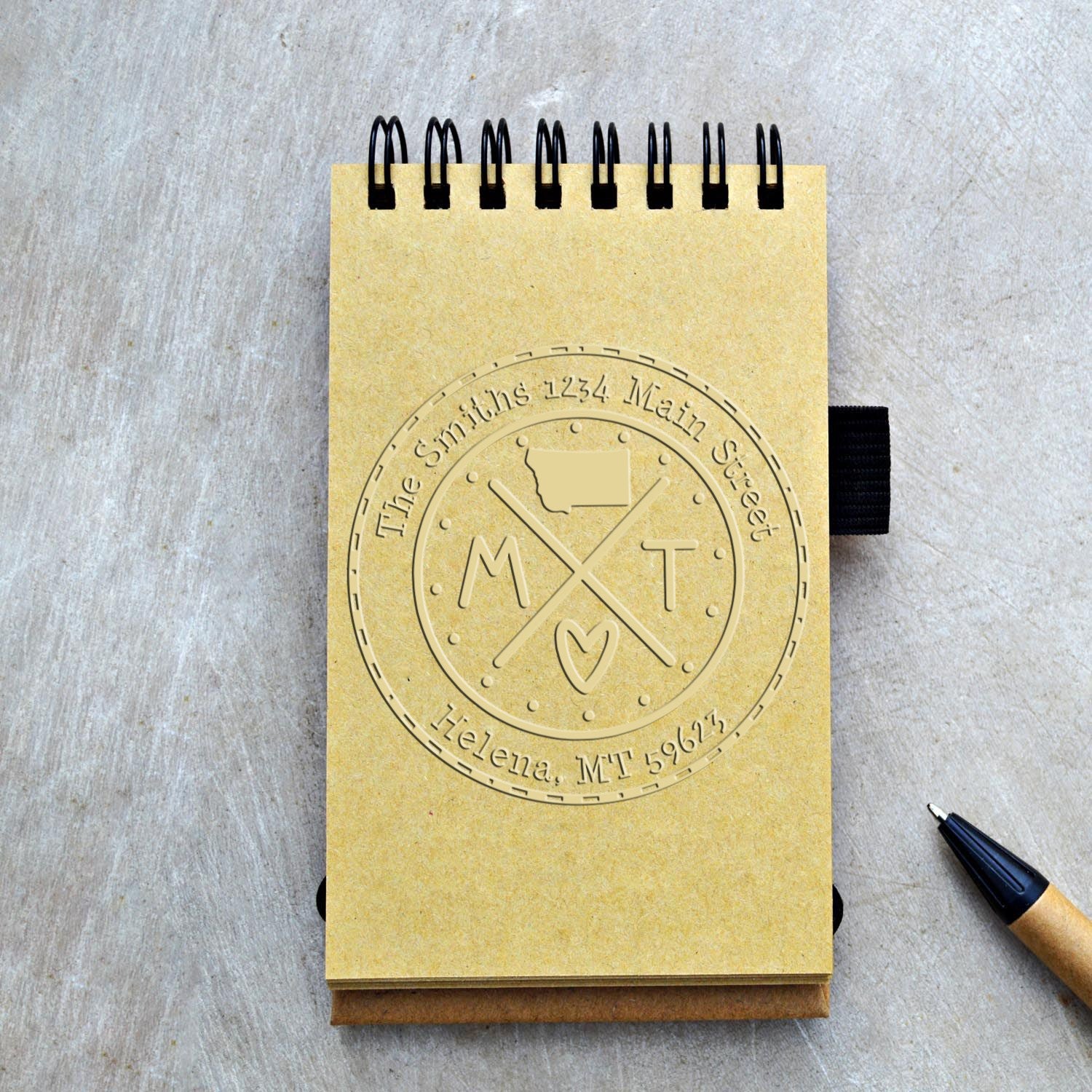 MT State Cross Custom Mailing Embossed Stamp - Engineer Seal Stamps