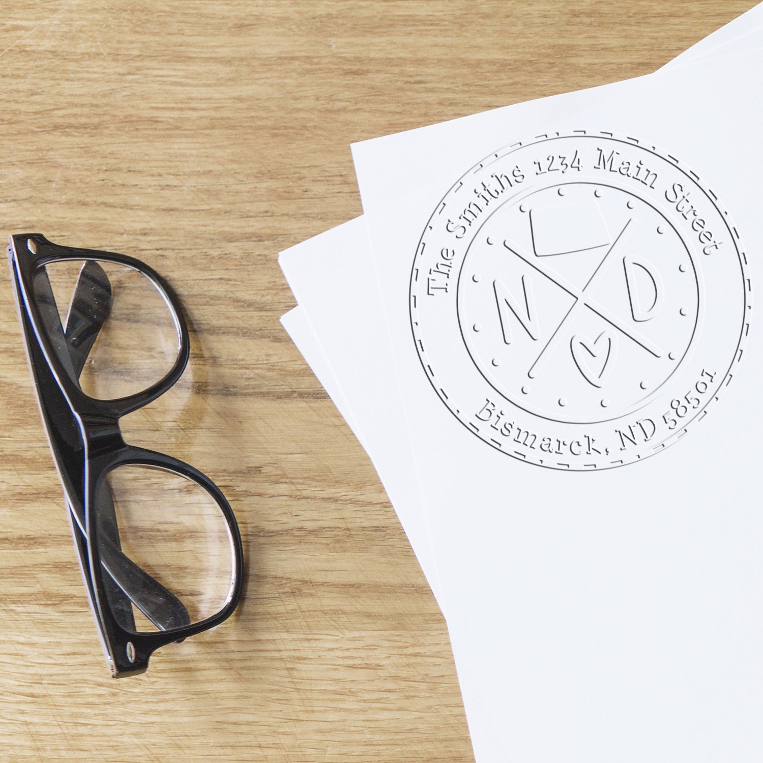 Soft ND Personalized Home Address Embossed Seal - Engineer Seal Stamps