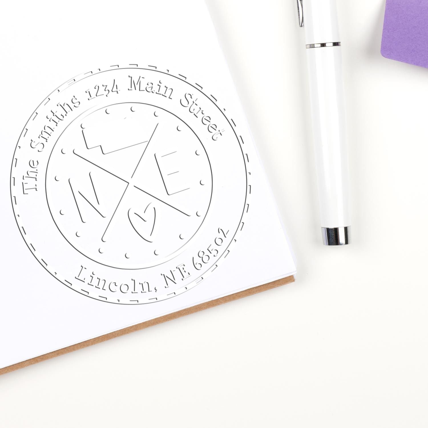 NE State Cross Custom Mailing Embossing Stamp - Engineer Seal Stamps