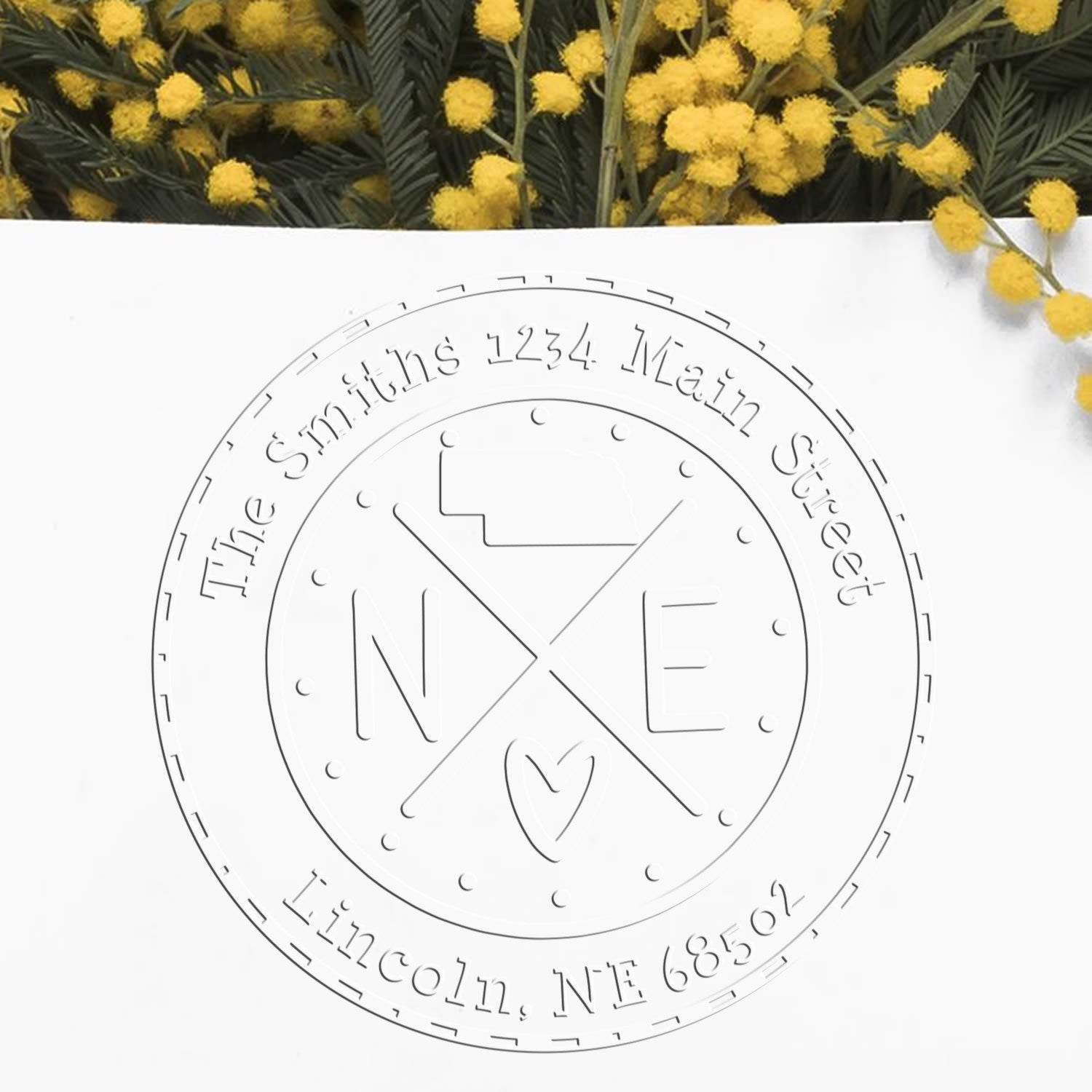 NE State Cross Custom Mailing Embossing Stamp - Engineer Seal Stamps