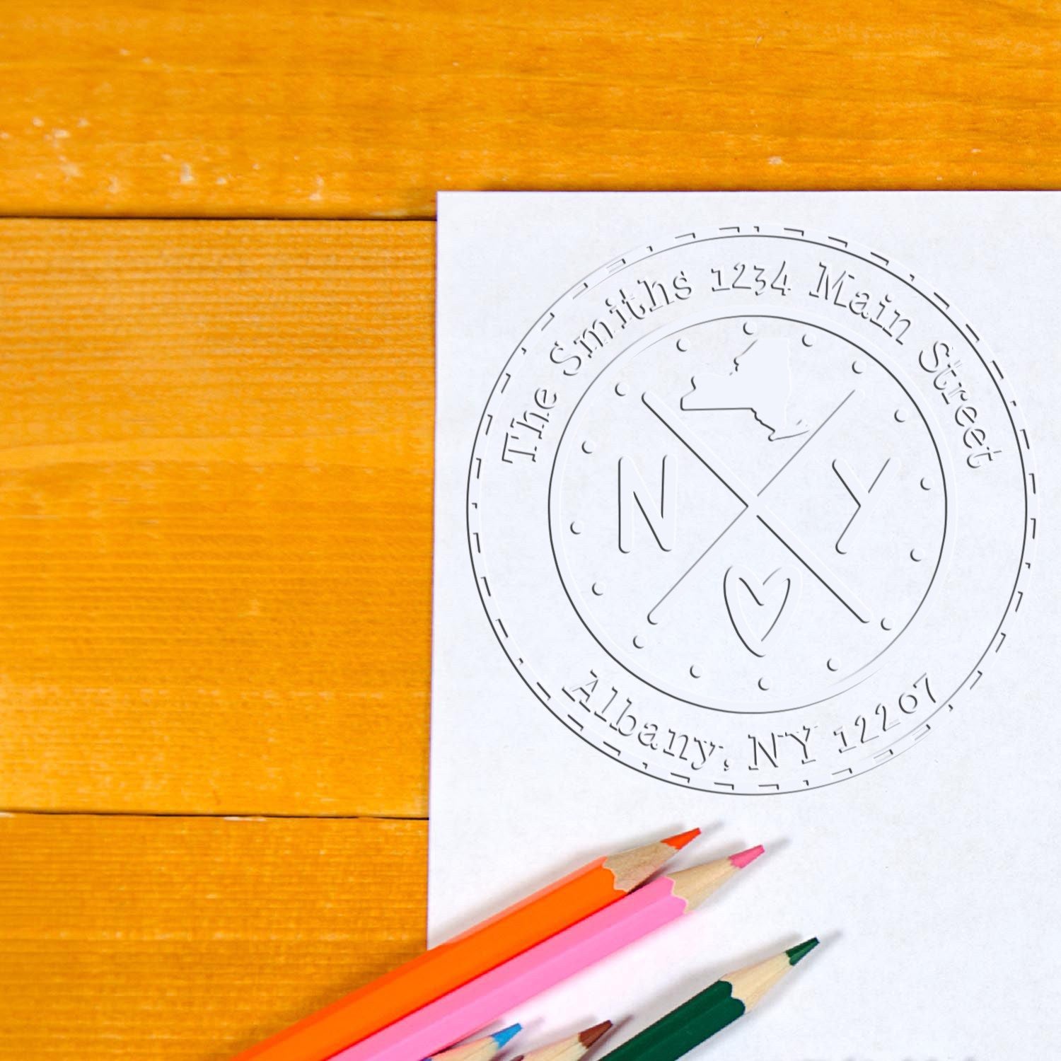 Soft NY Personalized Home Address Stamp Embosser