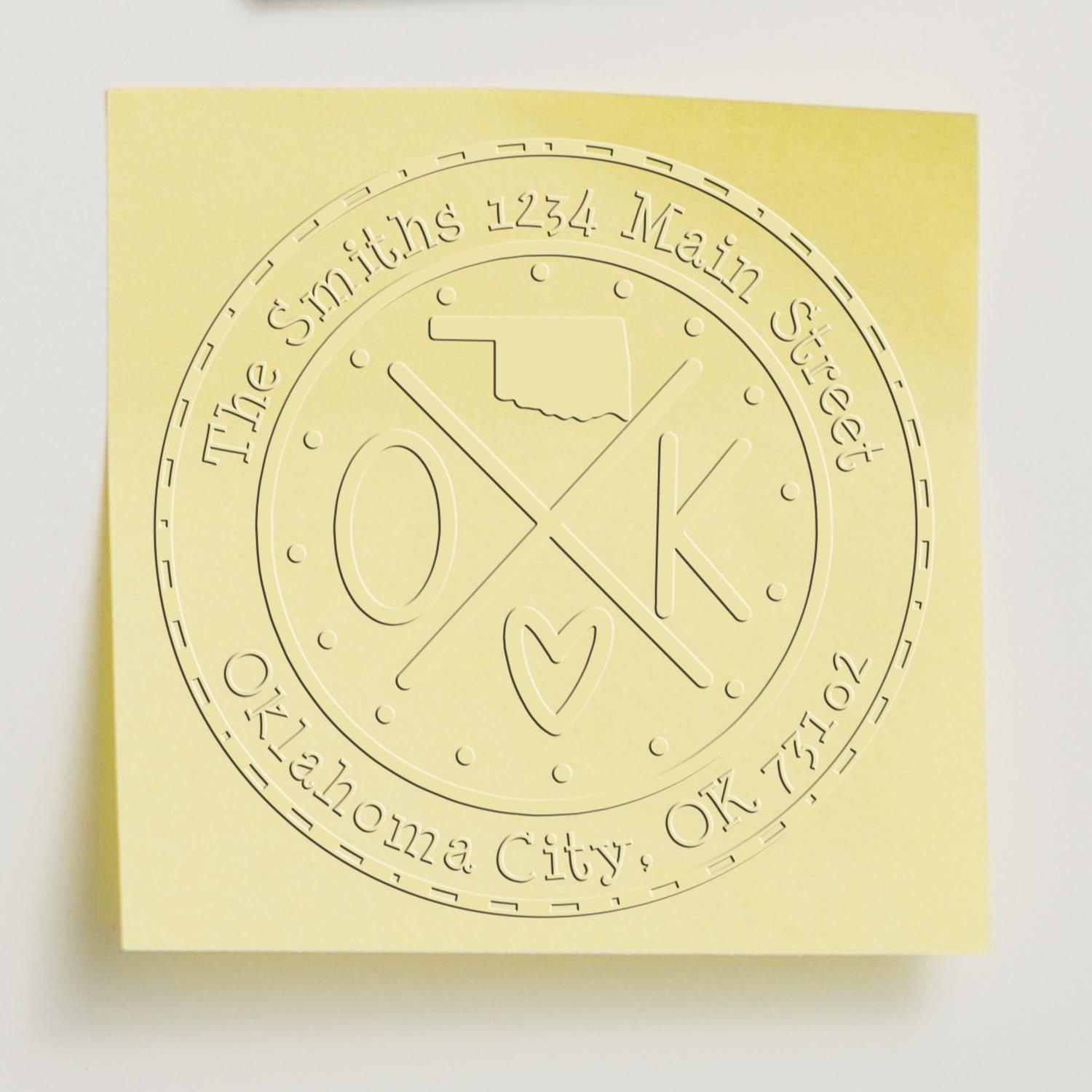 OK State Cross Custom Address Embossed Seal - Engineer Seal Stamps
